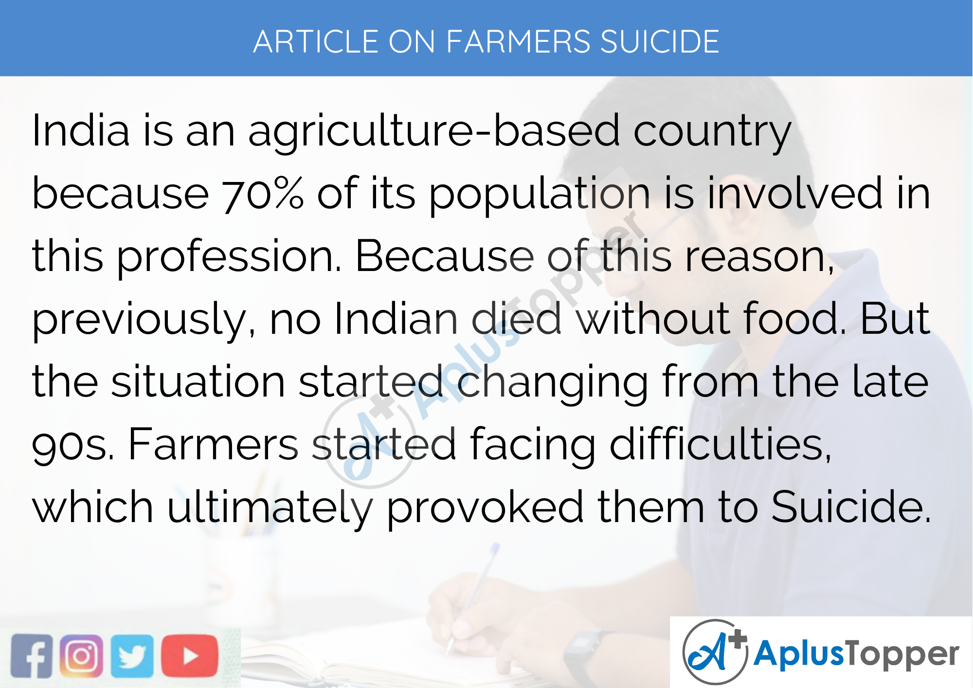Long Article on Farmer Suicides 500 Words in English