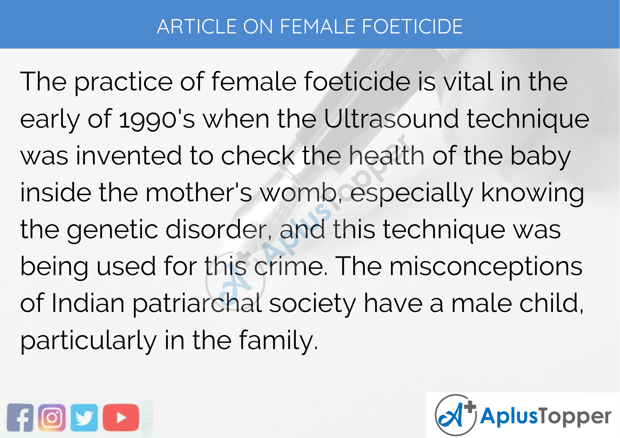 causes of female foeticide