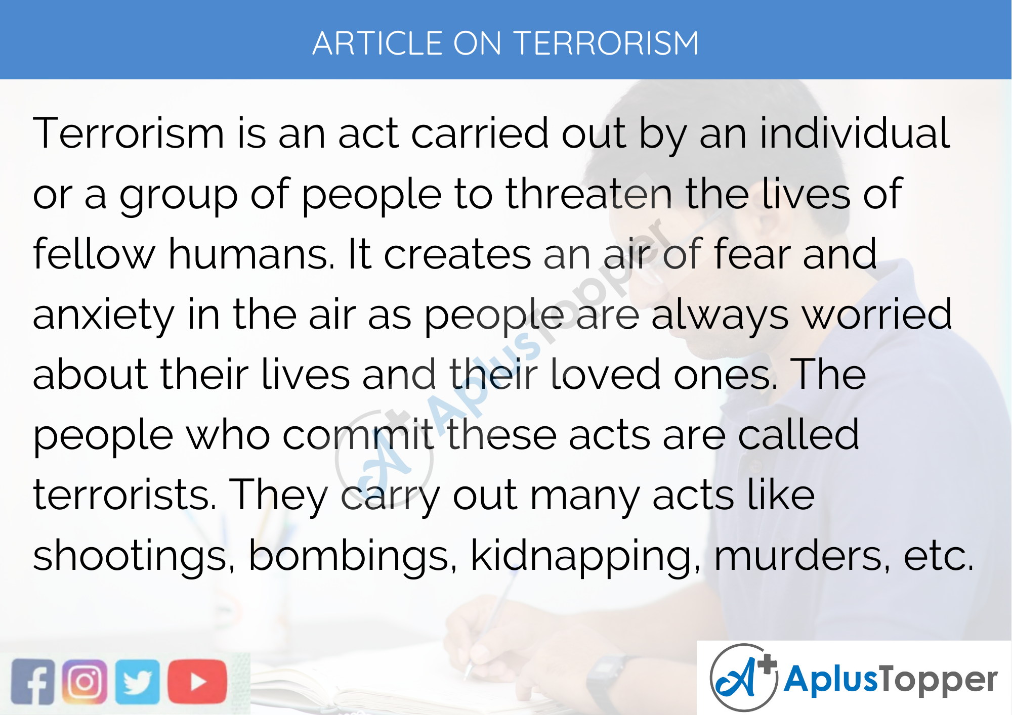 Long Article on Terrorism 500 Words in English