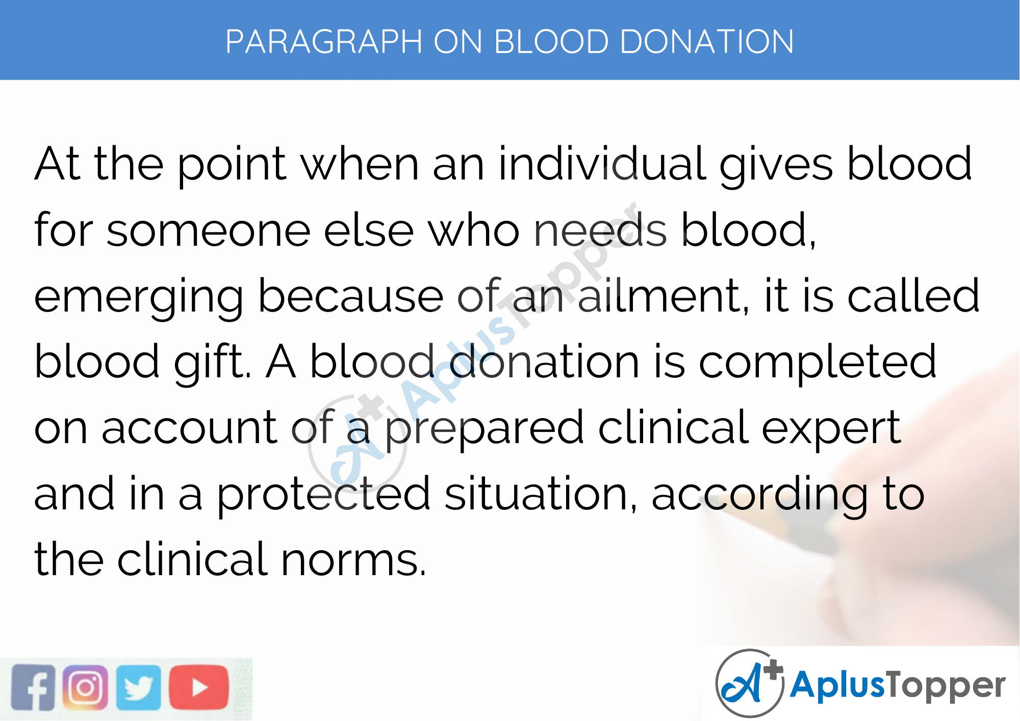 Paragraph On Blood Donation - 100 Words for Classes 1, 2, 3 Kids