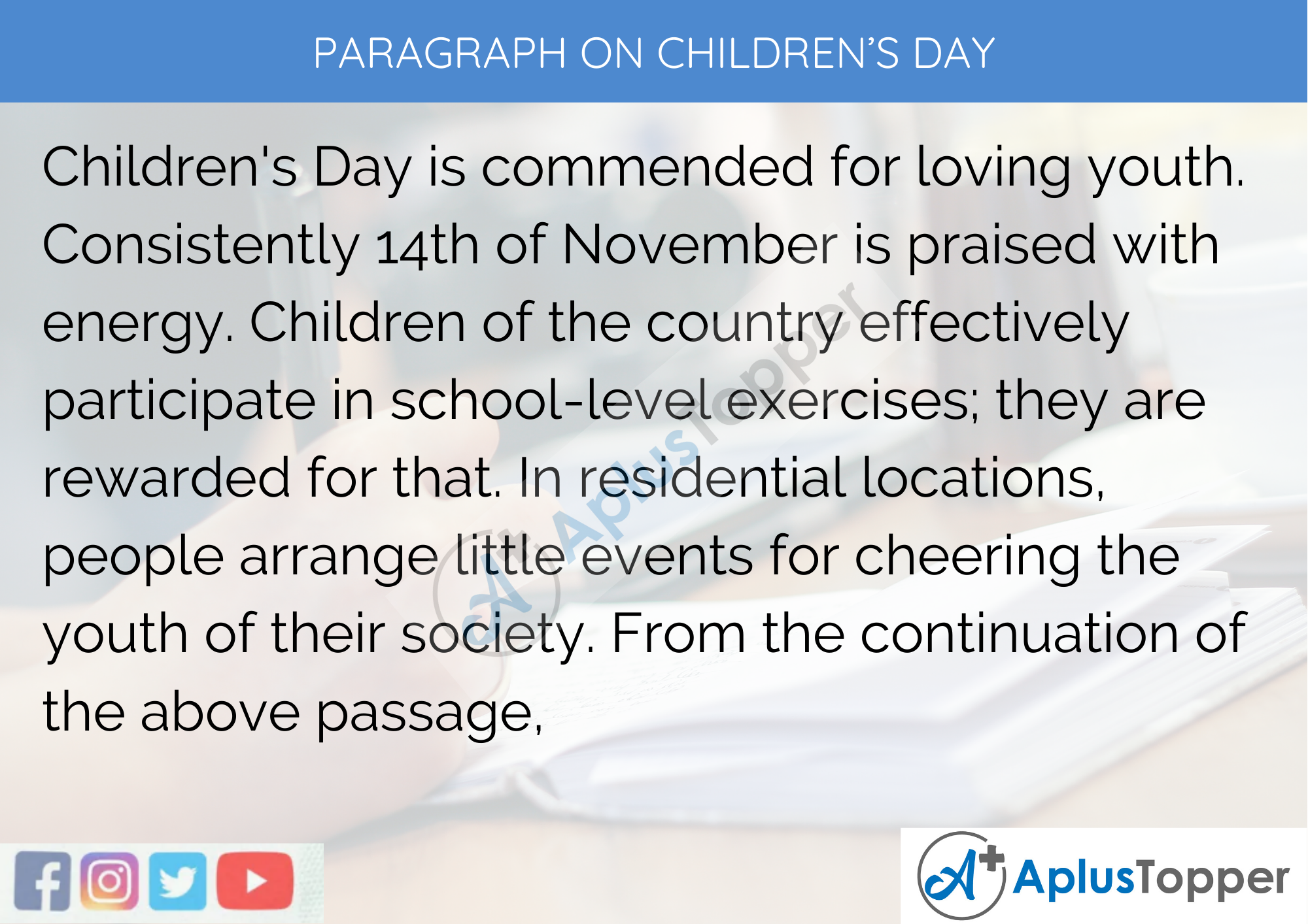 Paragraph On Children’s Day - 250 to 300 Words for Classes 9, 10, 11, 12 And Competitive Exams Students
