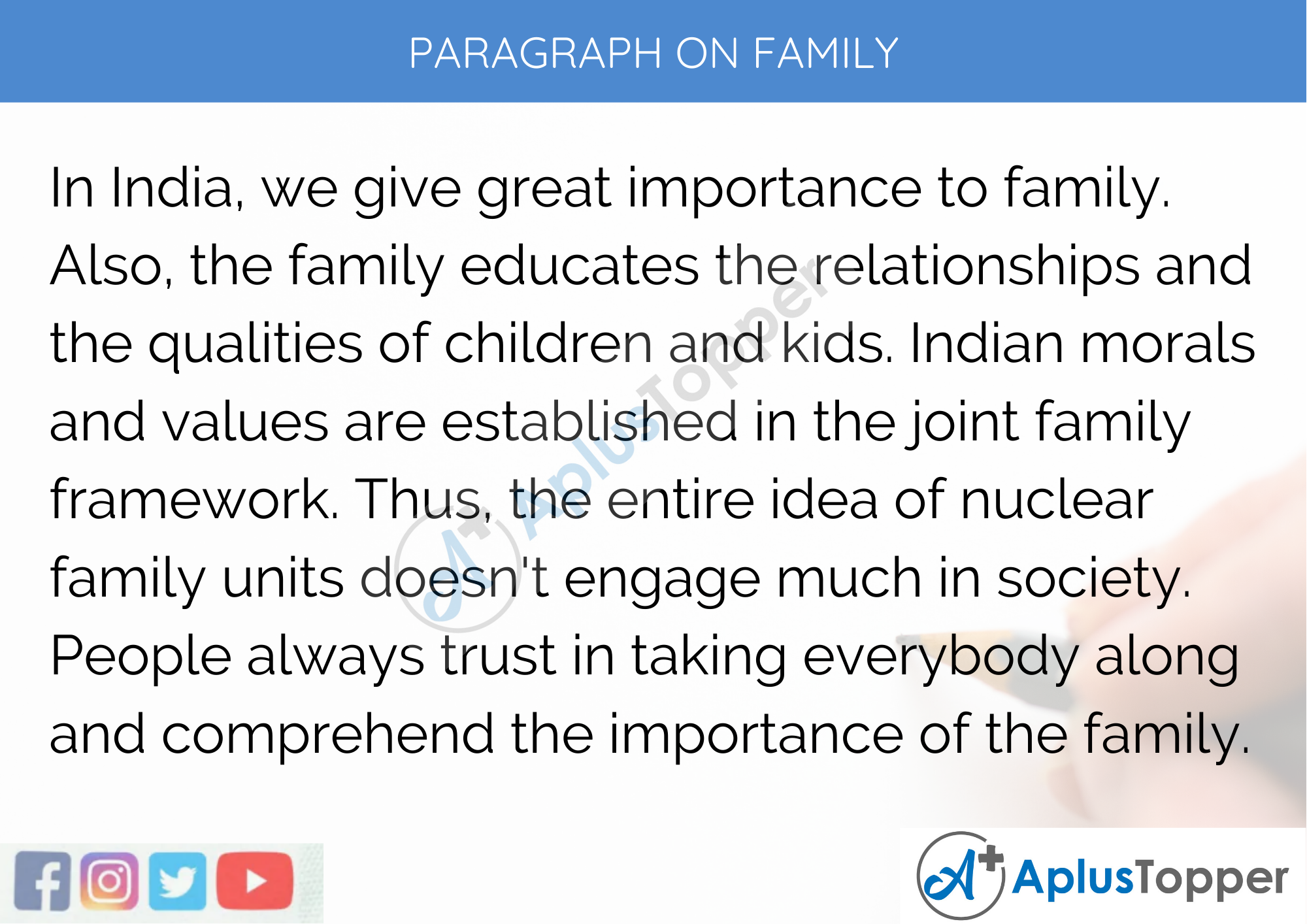 Paragraph On Family - 100 Words for Classes 1, 2, 3 Kids