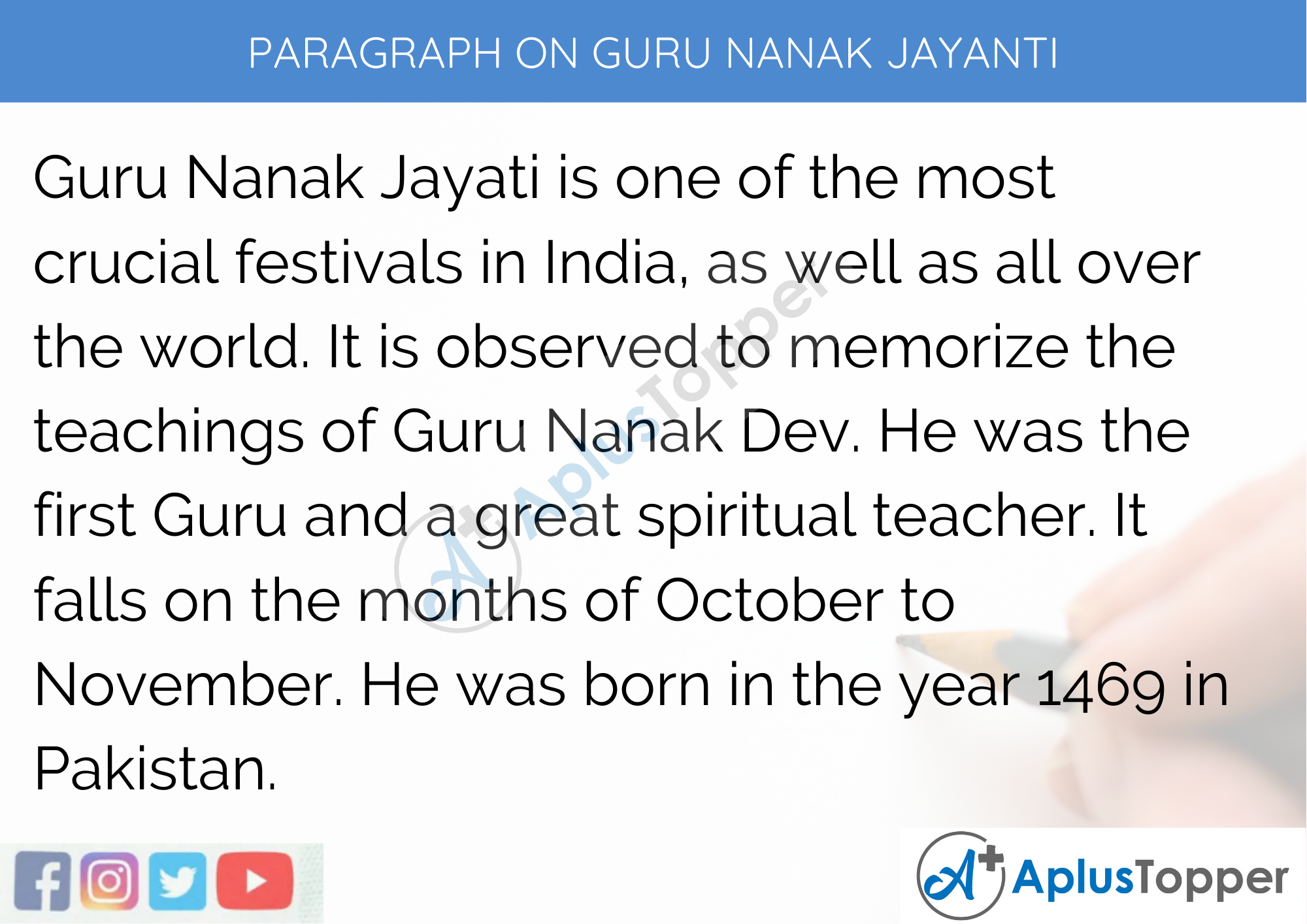 Paragraph On Guru Nanak Jayanti - 100 Words for Classes 1, 2, 3 Kids