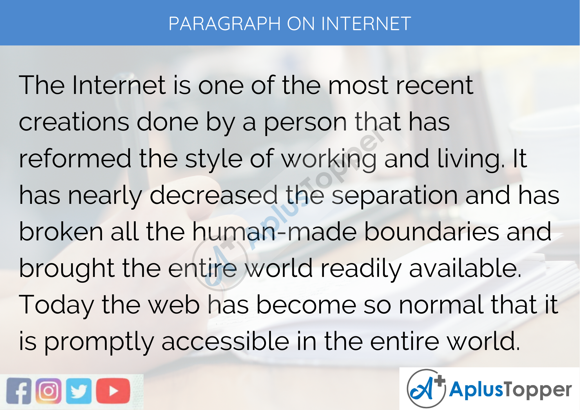 Paragraph On Internet - 100 Words for Classes 1, 2, 3 Kids