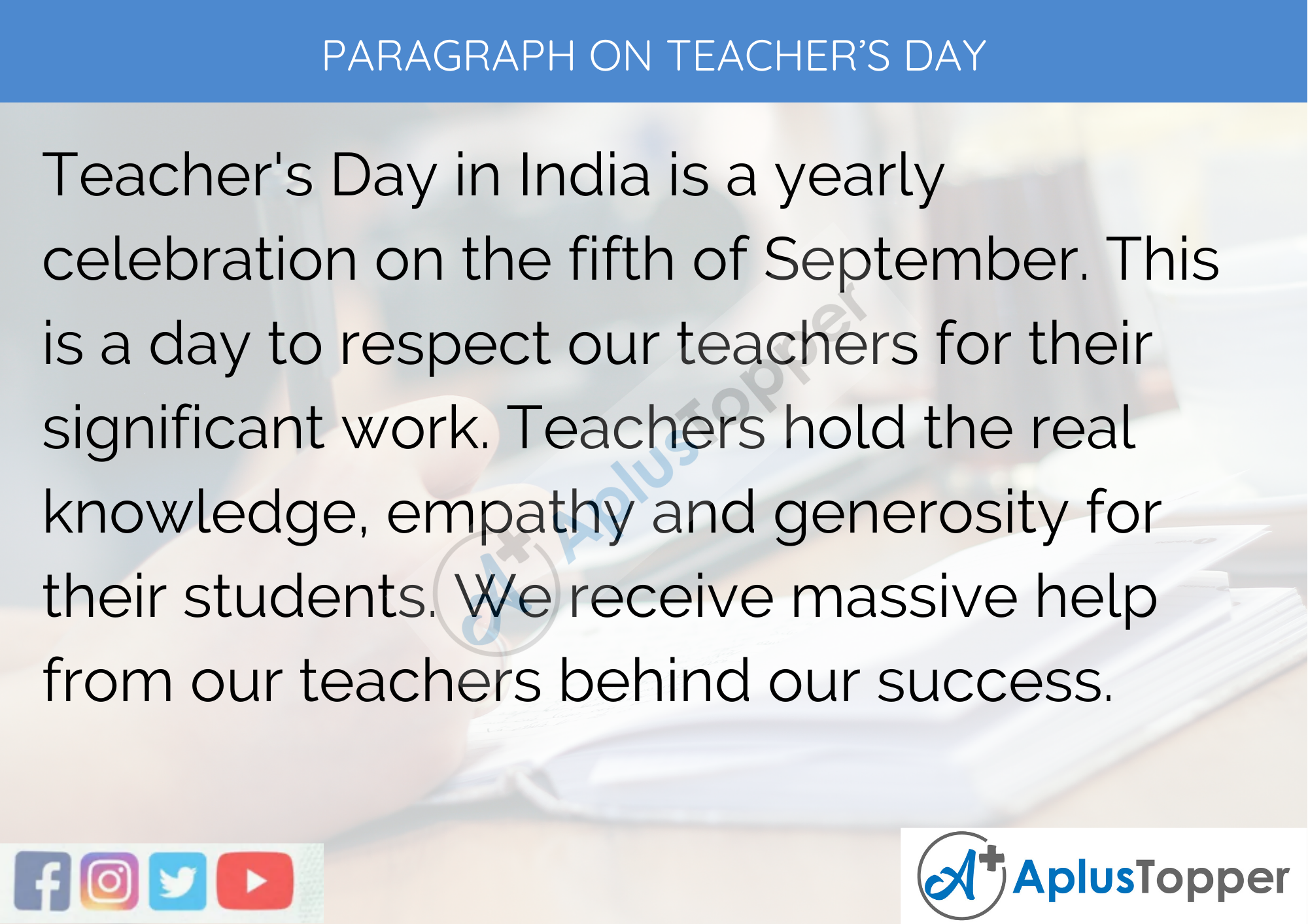 Paragraph On Teacher’s Day - 100 Words for Classes 1, 2, 3 Kids