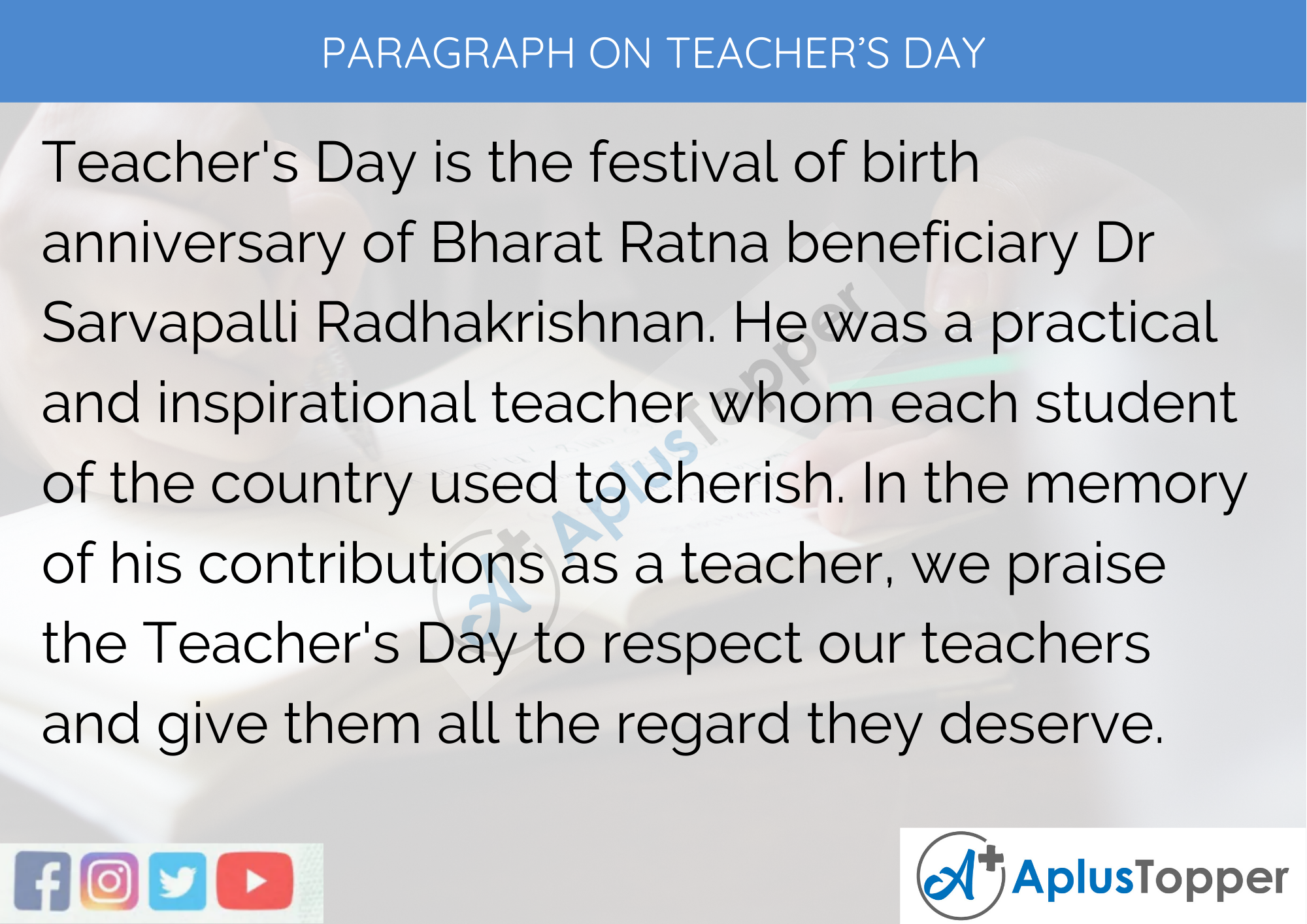 Paragraph On Teacher’s Day - 250 to 300 Words for Classes 9, 10, 11, 12 and Competitive Exams Students