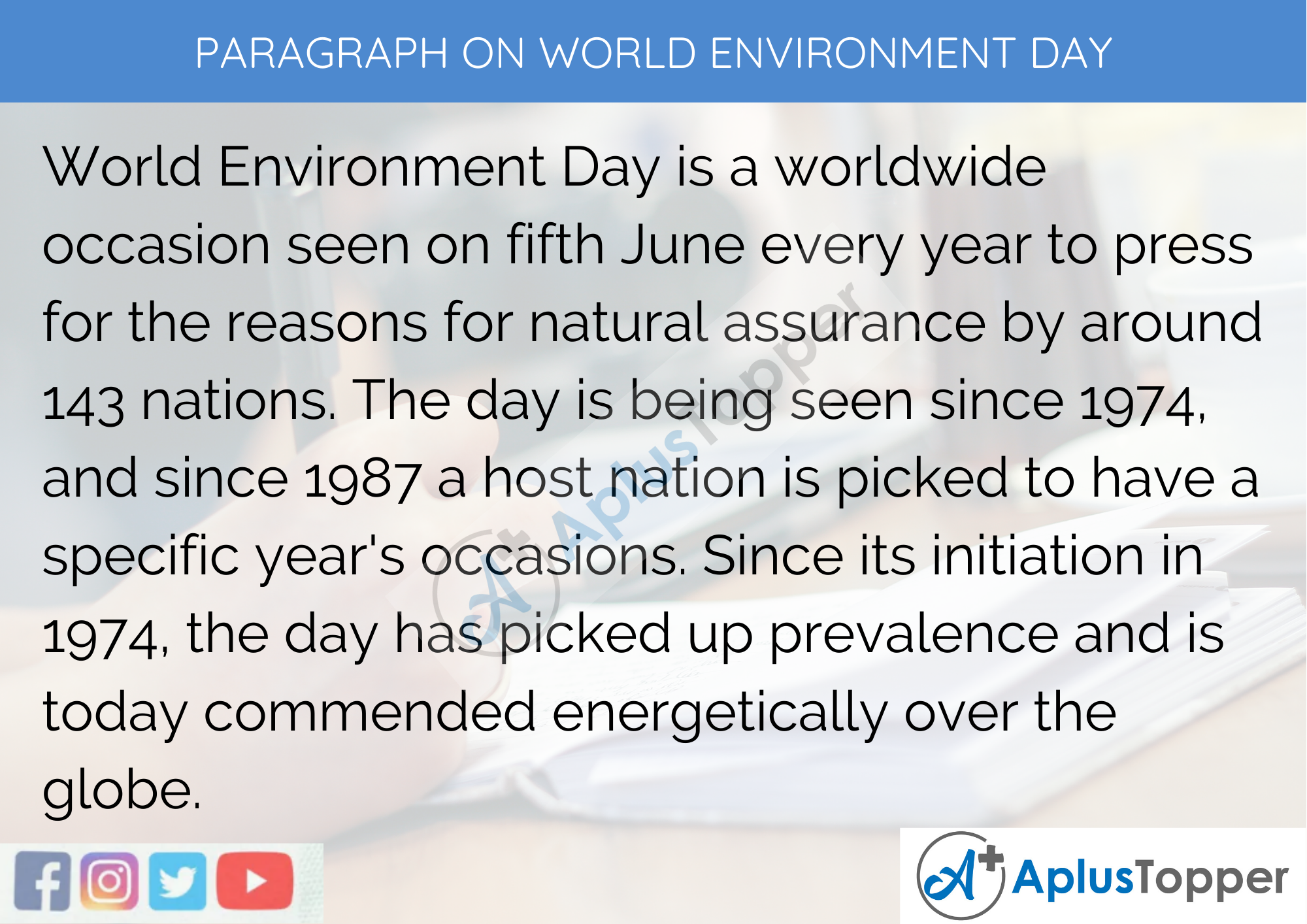 Paragraph On World Environment Day - 100 Words for Classes 1, 2, 3 Kids