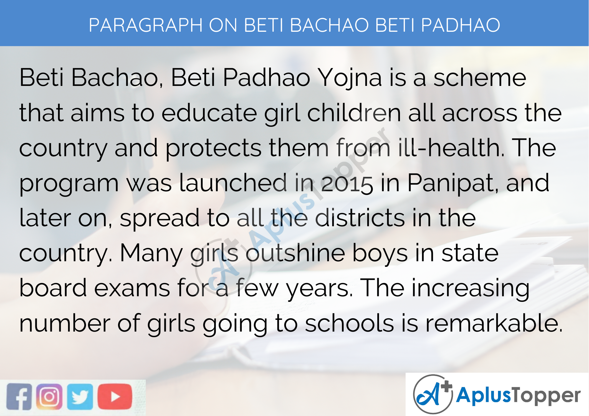 Paragraph on Beti Bachao Beti Padhao - 250 to 300 Words for Classes 9, 10, 11, 12 and Competitive Exams Students