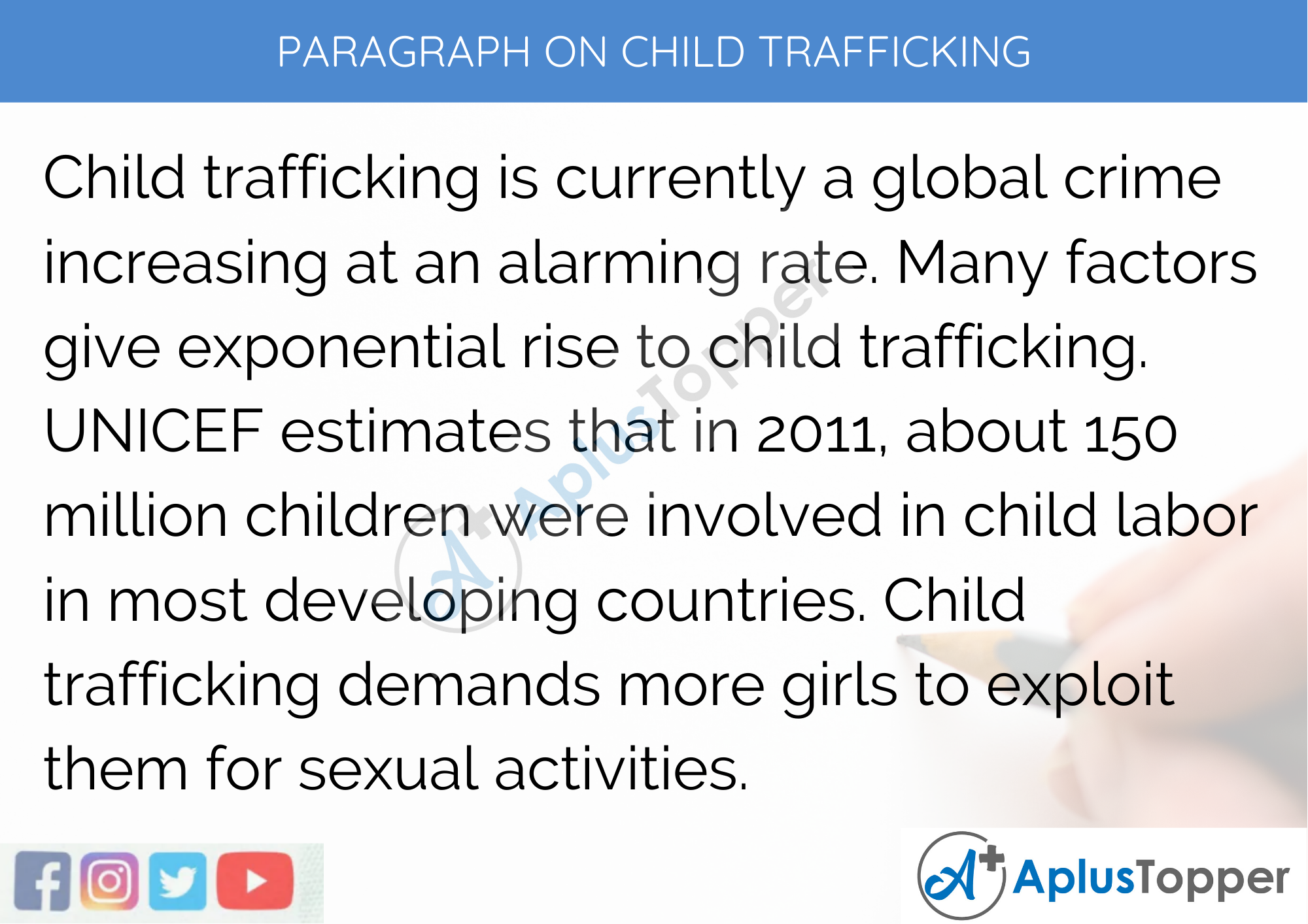 Paragraph on Child Trafficking - 250 to 300 Words for Classes 9, 10, 11, 12 and Competitive Exam Students  