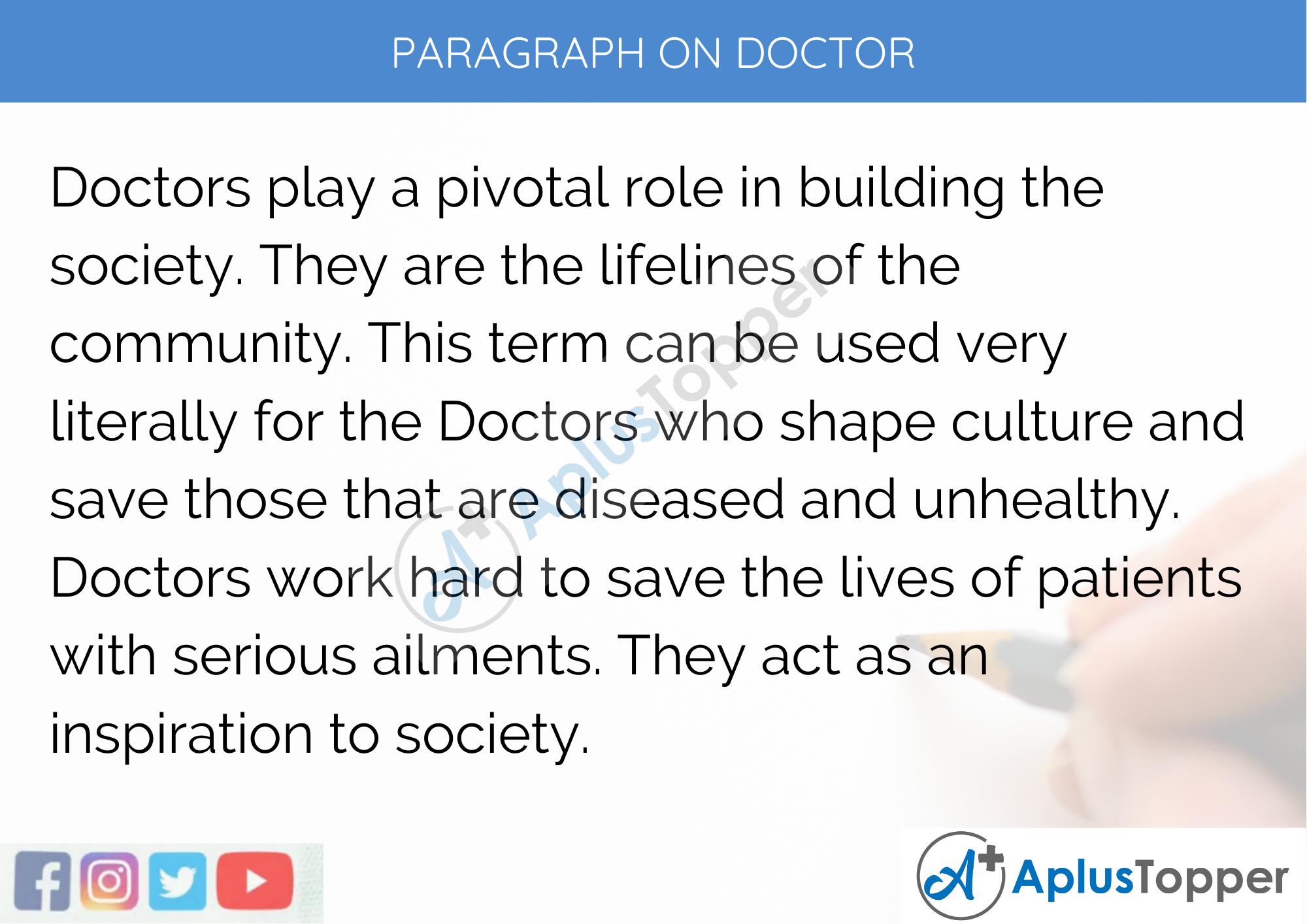 Paragraph on Doctor - 100 Words for Classes 1, 2, 3 Kids