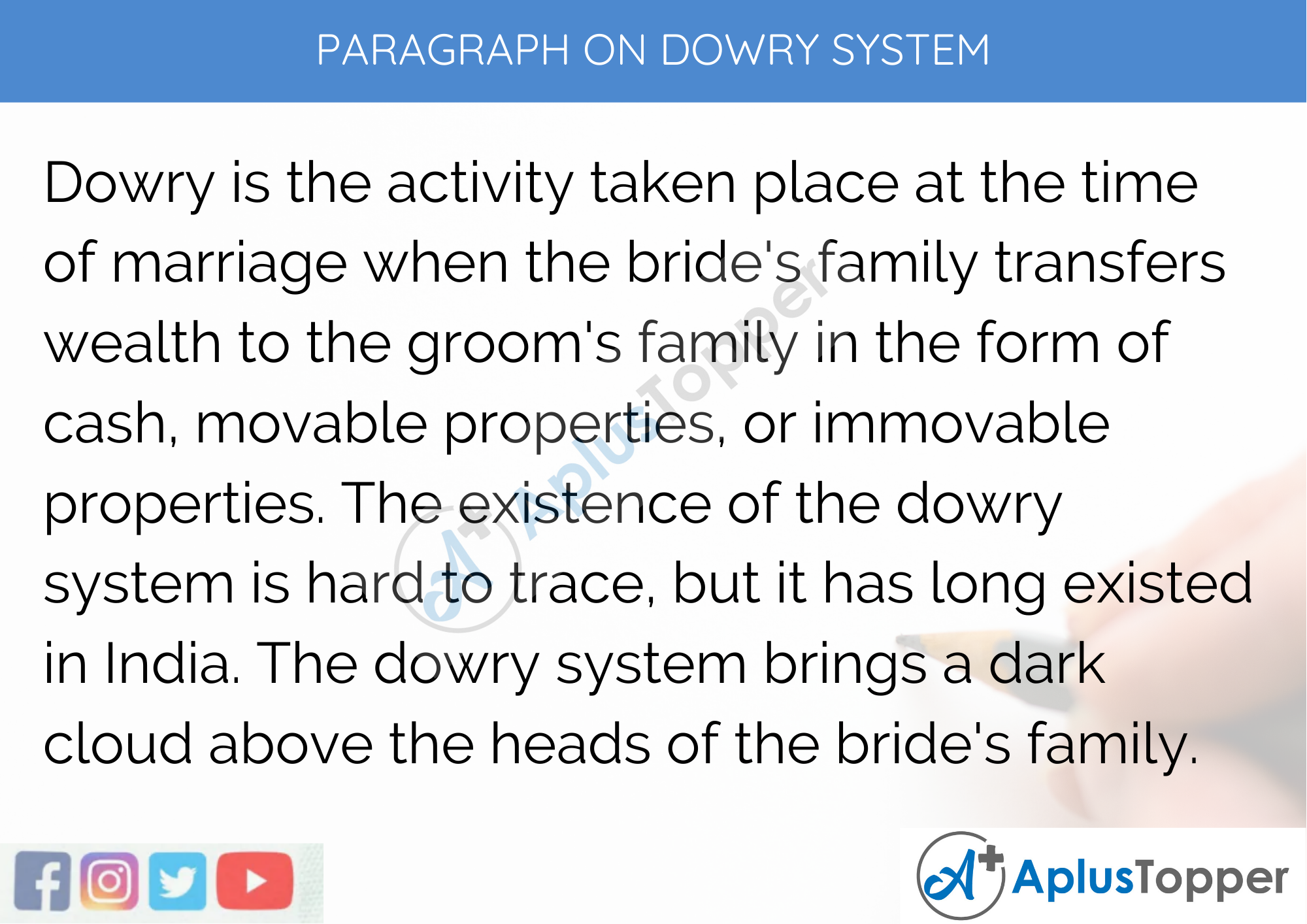 Paragraph on Dowry System - 250 to 300 Words for Classes 9, 10, 11, 12, and Competitive Exams Students