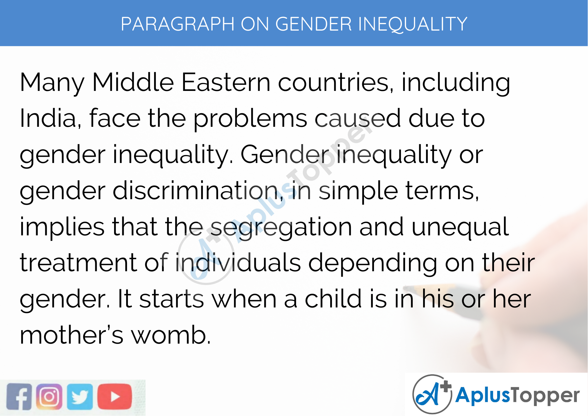 gender inequality essay 300 words