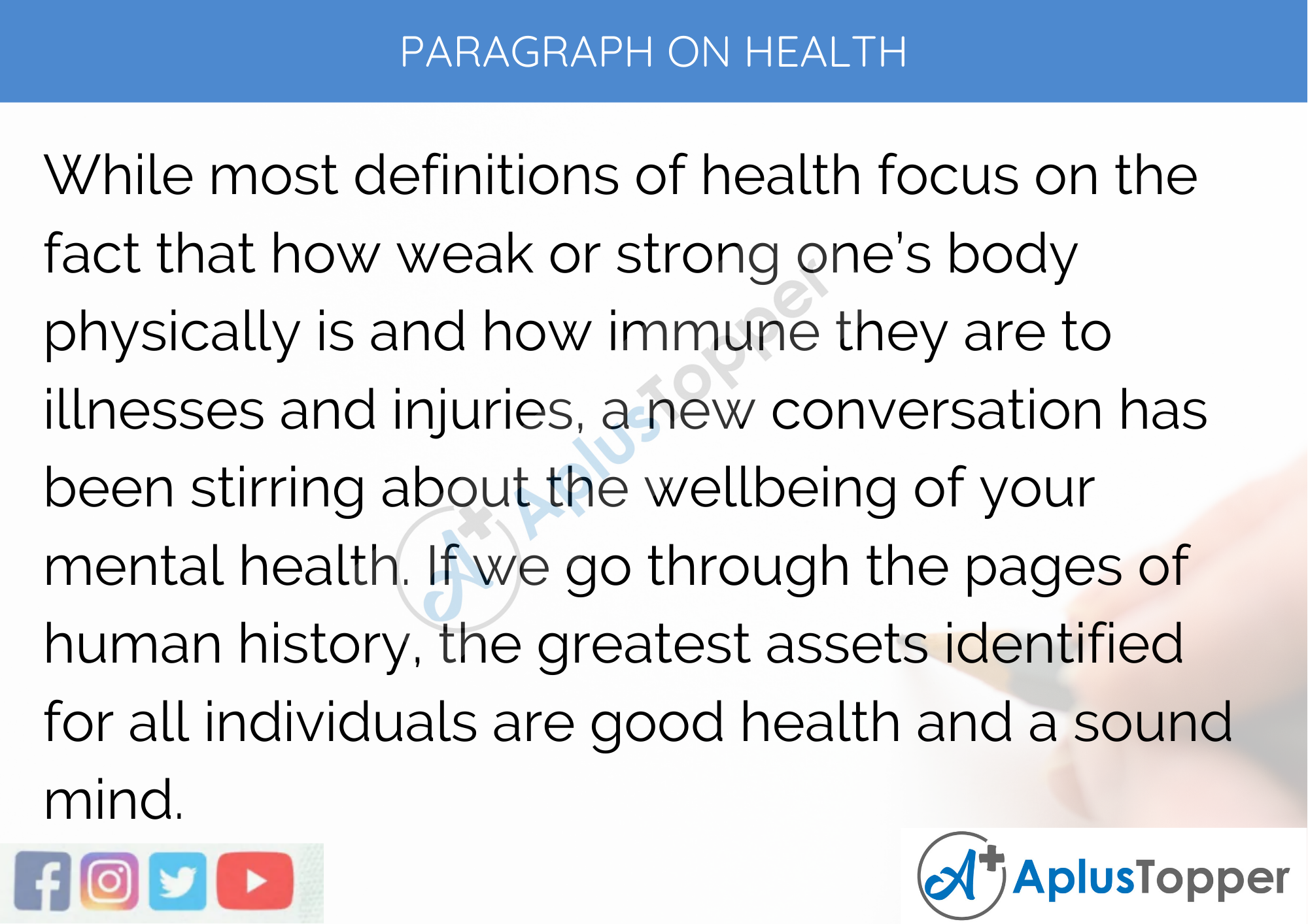 Paragraph on Health - 250 to 300 Words for Classes 9, 10, 11, 12 and Competitive Exams Students