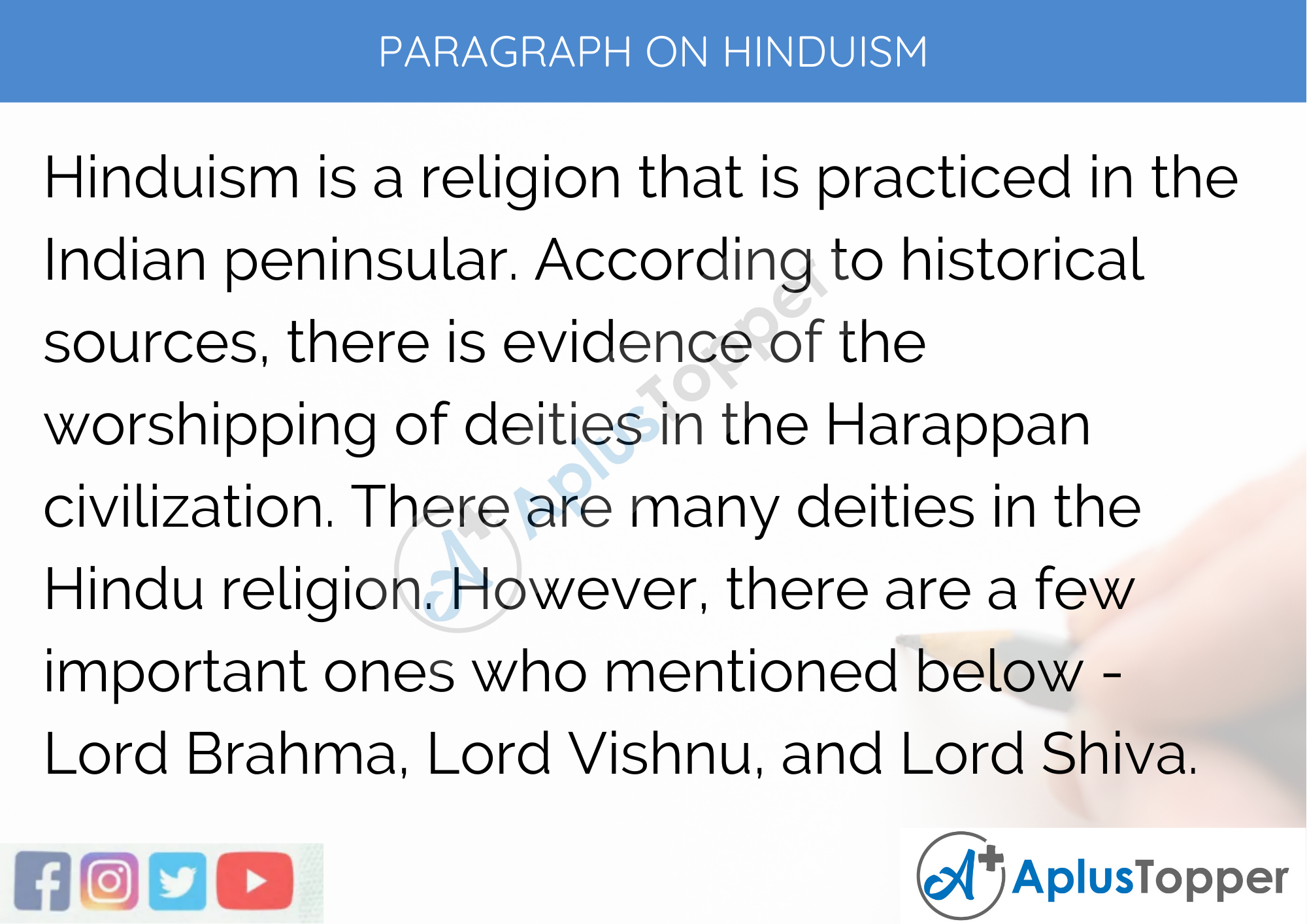 Paragraph on Hinduism - 250 to 300 Words for Classes 9, 10, 11, 12 and Competitive Exams Aspirants