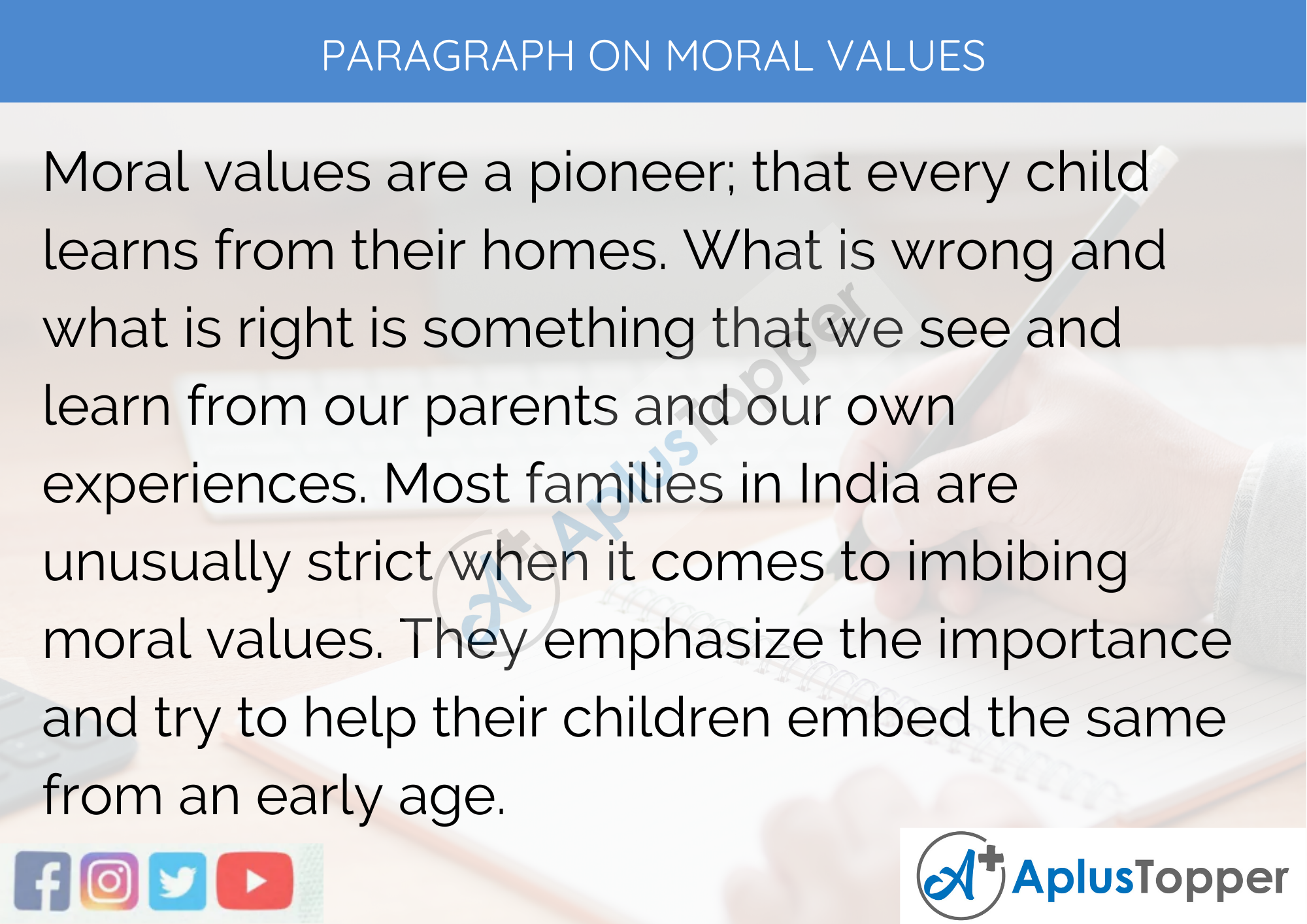 Paragraph On Moral Values 100 150 200 250 To 300 Words For Kids Students And Children A Plus Topper