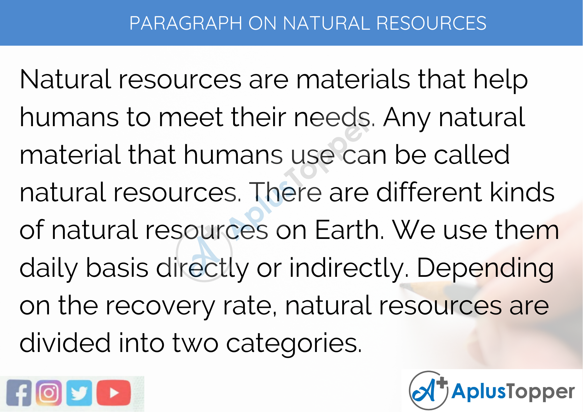 Paragraph on Natural Resources - 250 to 300 Words for Classes 9, 10, 11, 12 and Competitive Exams Students