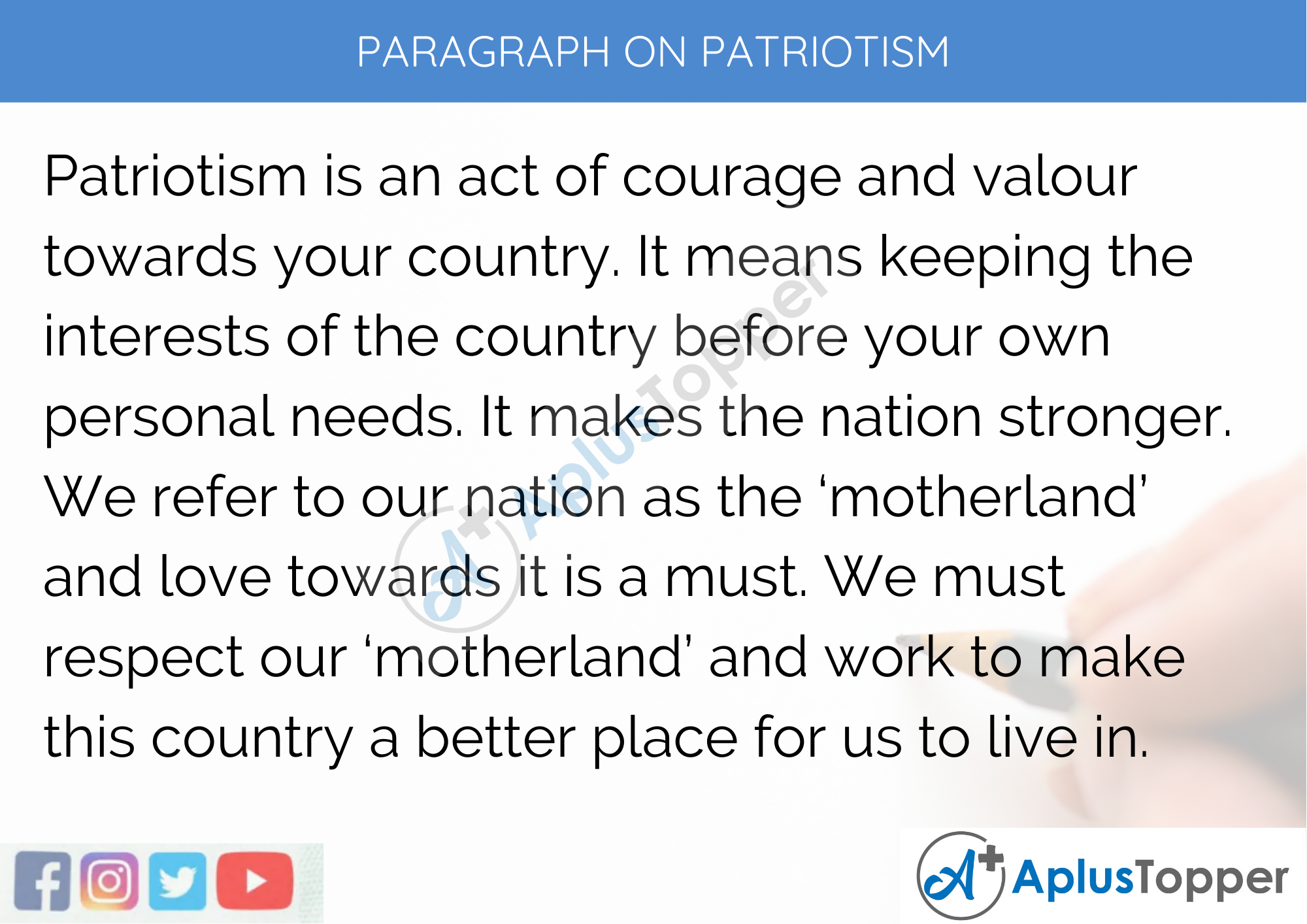 Paragraph on Patriotism - 100 Words for Classes 1, 2, 3 Kids