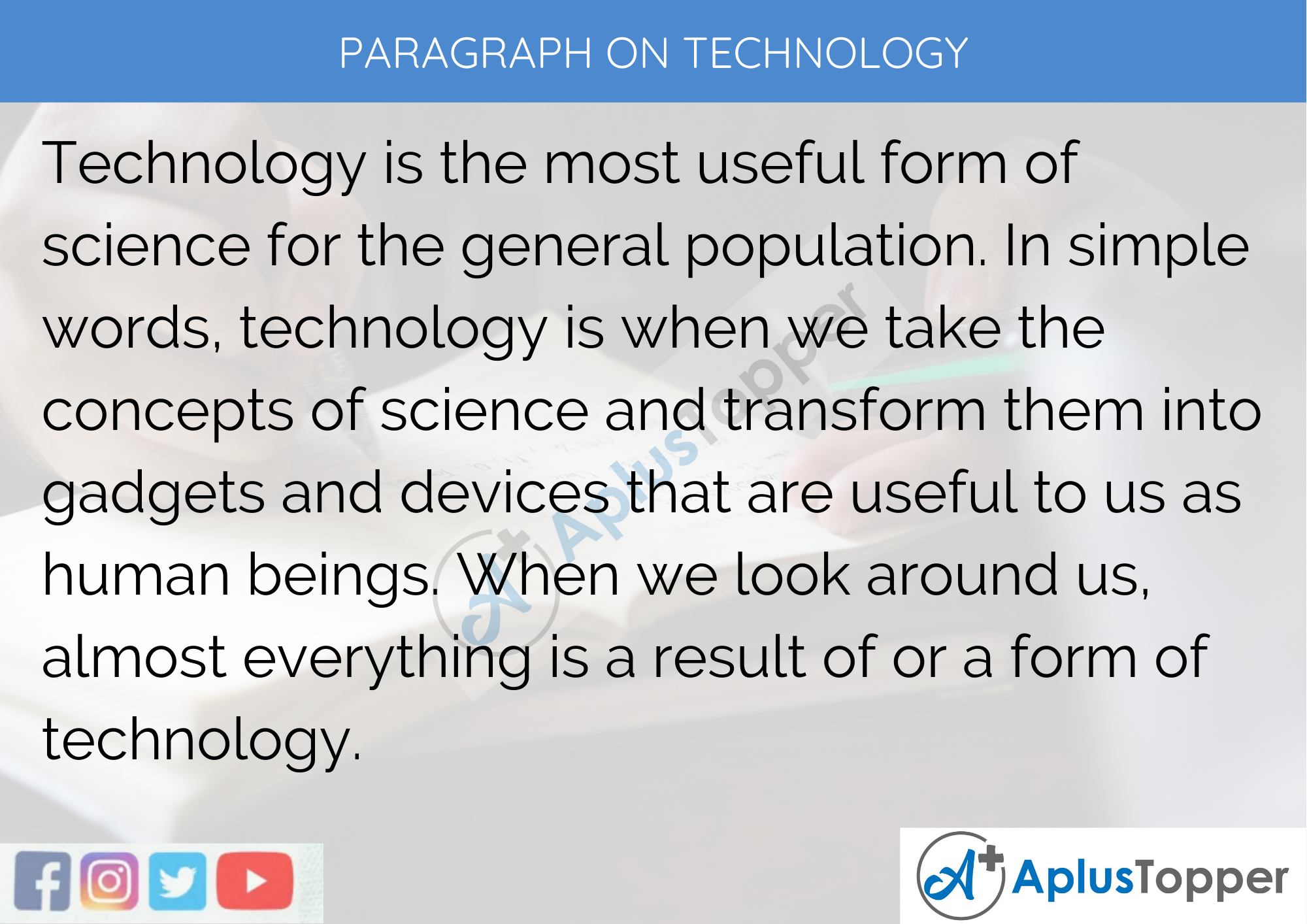 Paragraph on Technology - 250 to 300 Words for 9, 10, 11, 12, and Competitive Exam Students