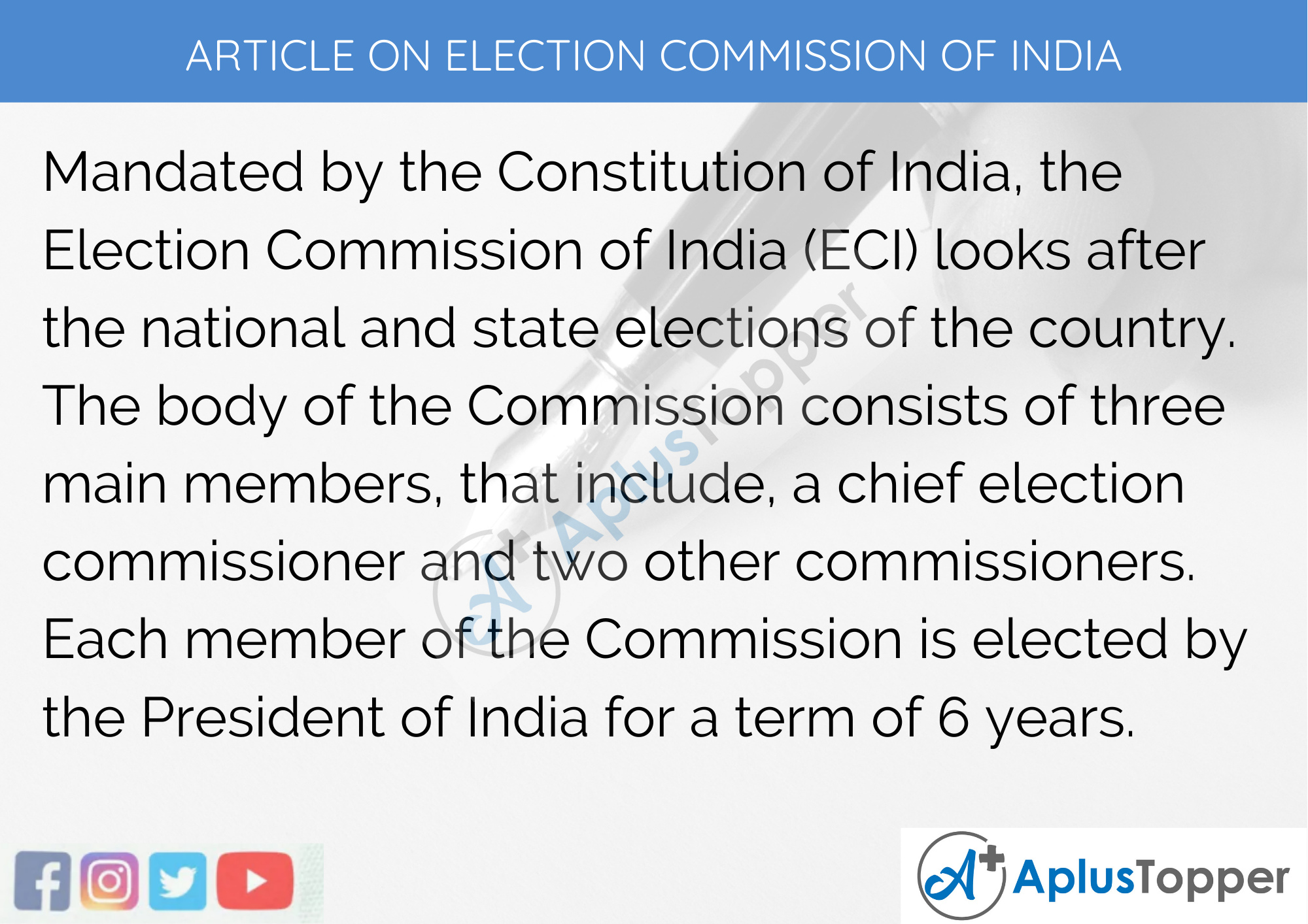 Short Article On Election Commission Of India 300 Words In English