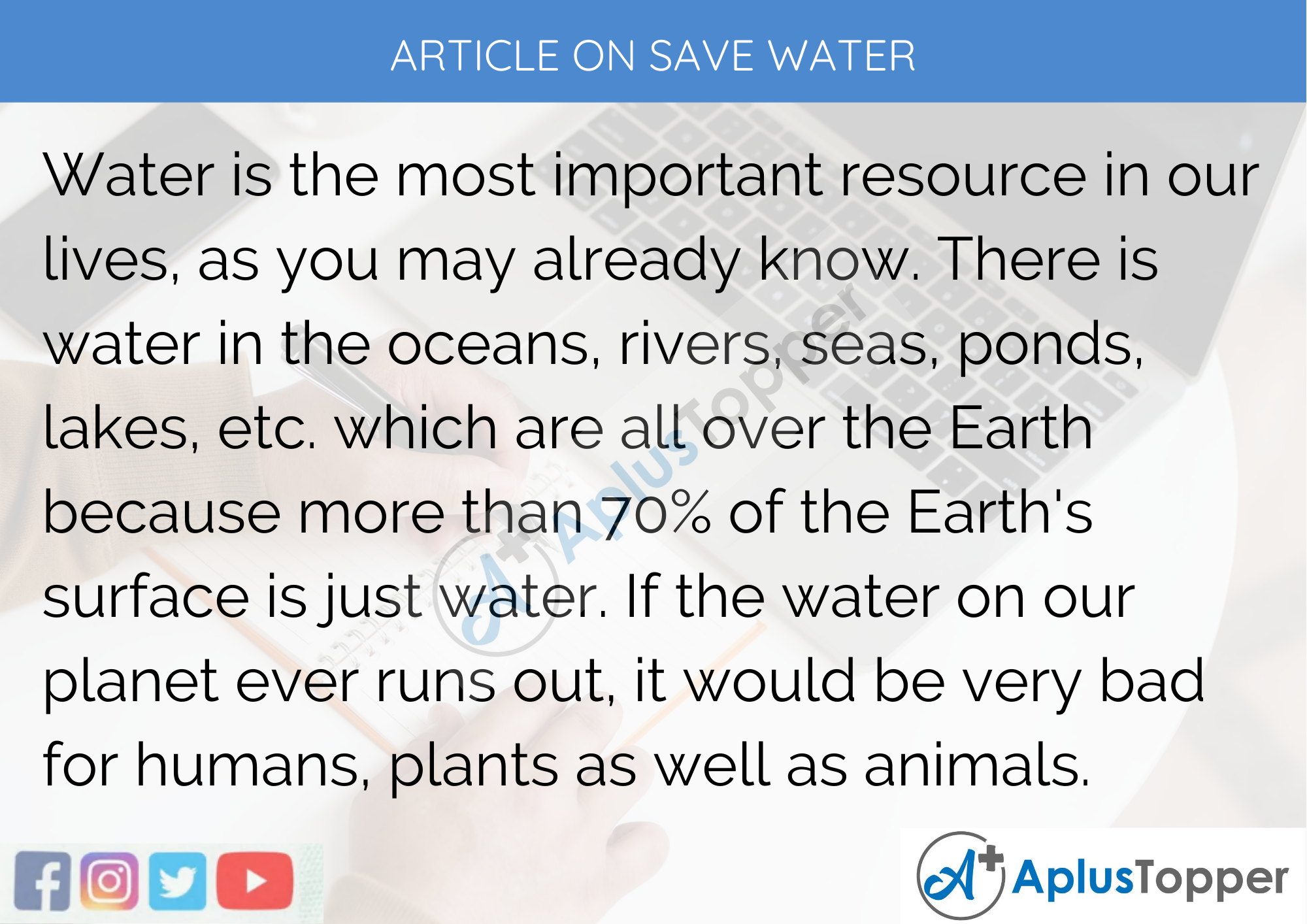 Short Article on Save Water 200 Words in English