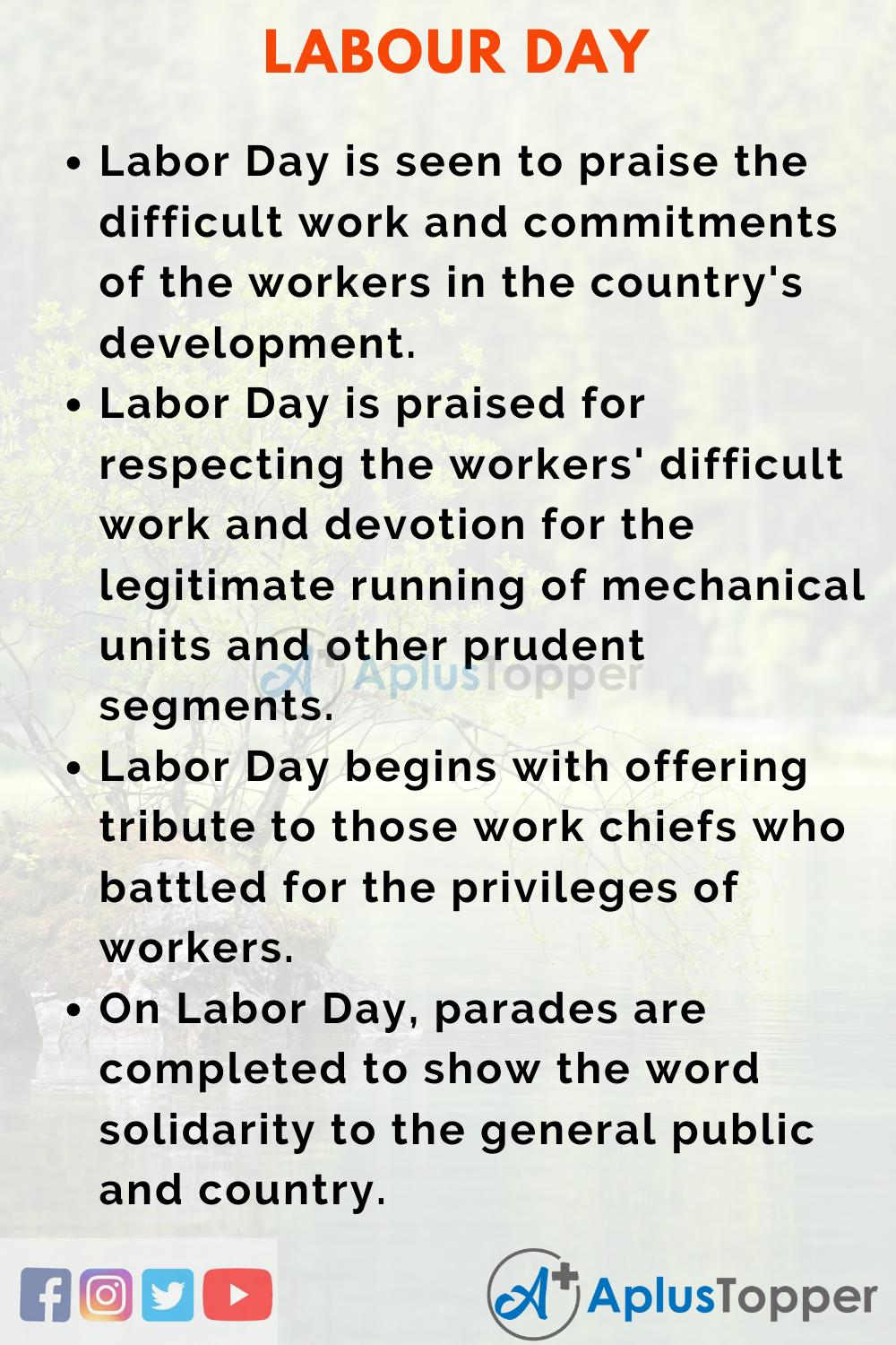 Speech on Labor Day