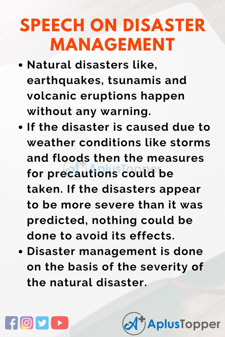 speech on natural disasters
