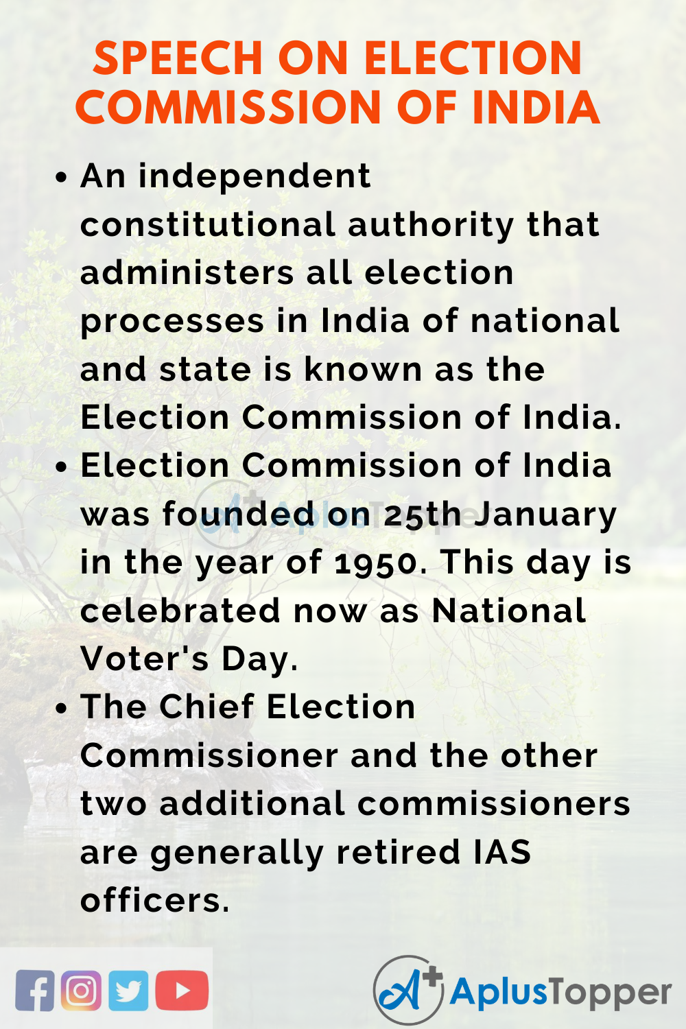 10 Lines On Election Commission Of India Speech In English