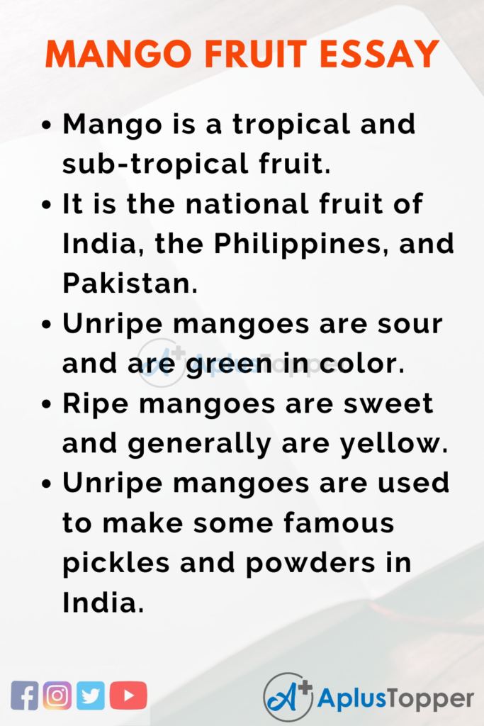 essay on mango fruit information
