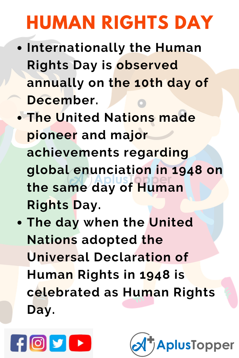 10 Lines On Human Rights Day for Kids