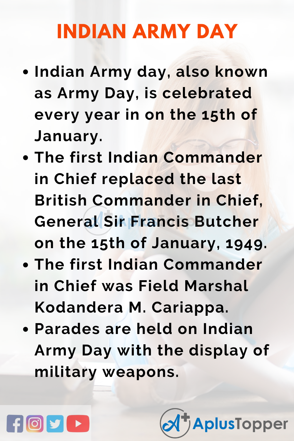 10 Lines On Indian Army Day Speech In English