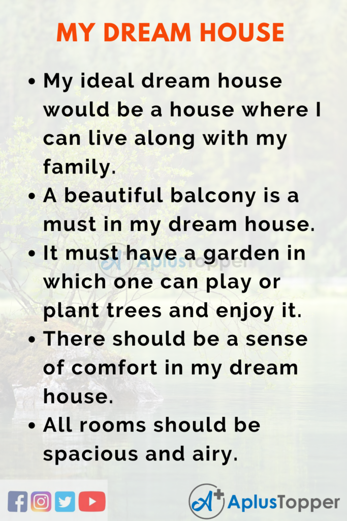 my dream house essay for class 7