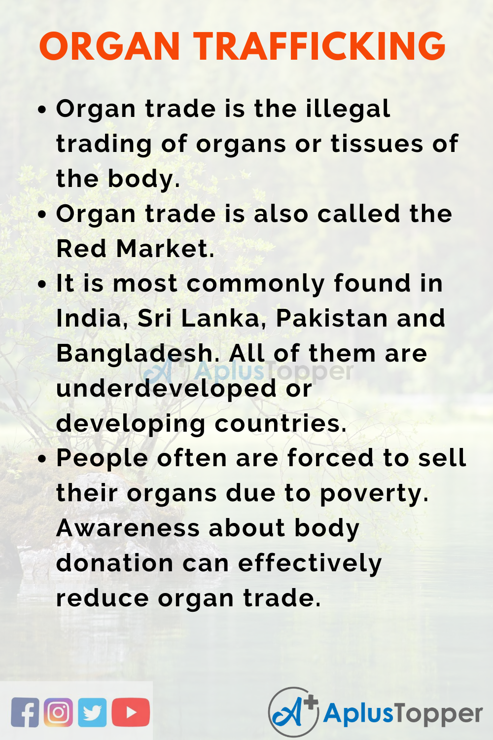 10 Lines On Organ Trafficking Speech In English