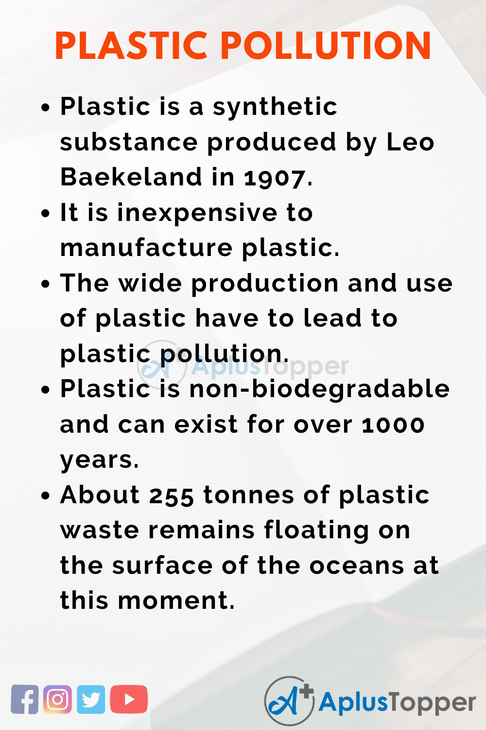 essay on plastic pollution 150 words in english