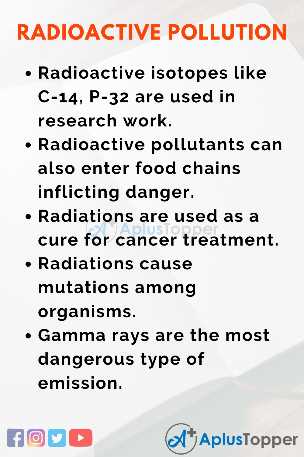 10 Lines On Radioactive Pollution Speech In English