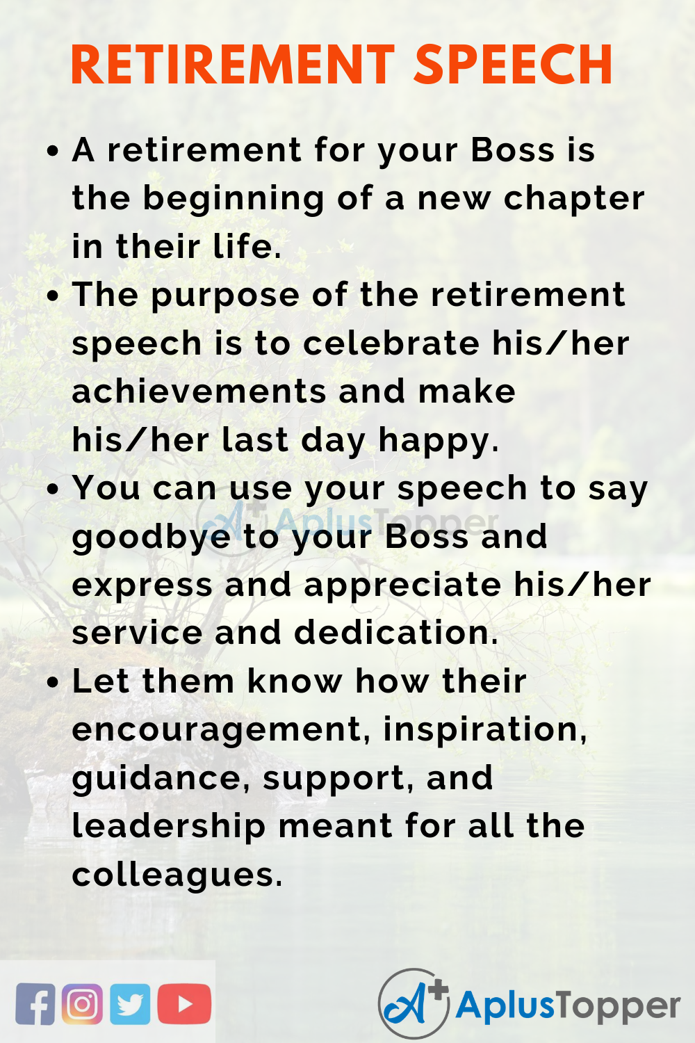 10 Lines On Retirement Speech for Boss In English