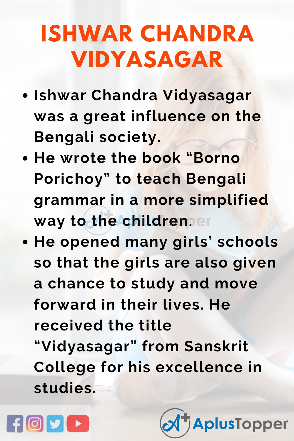 10 Lines On Speech On Ishwar Chandra Vidyasagar