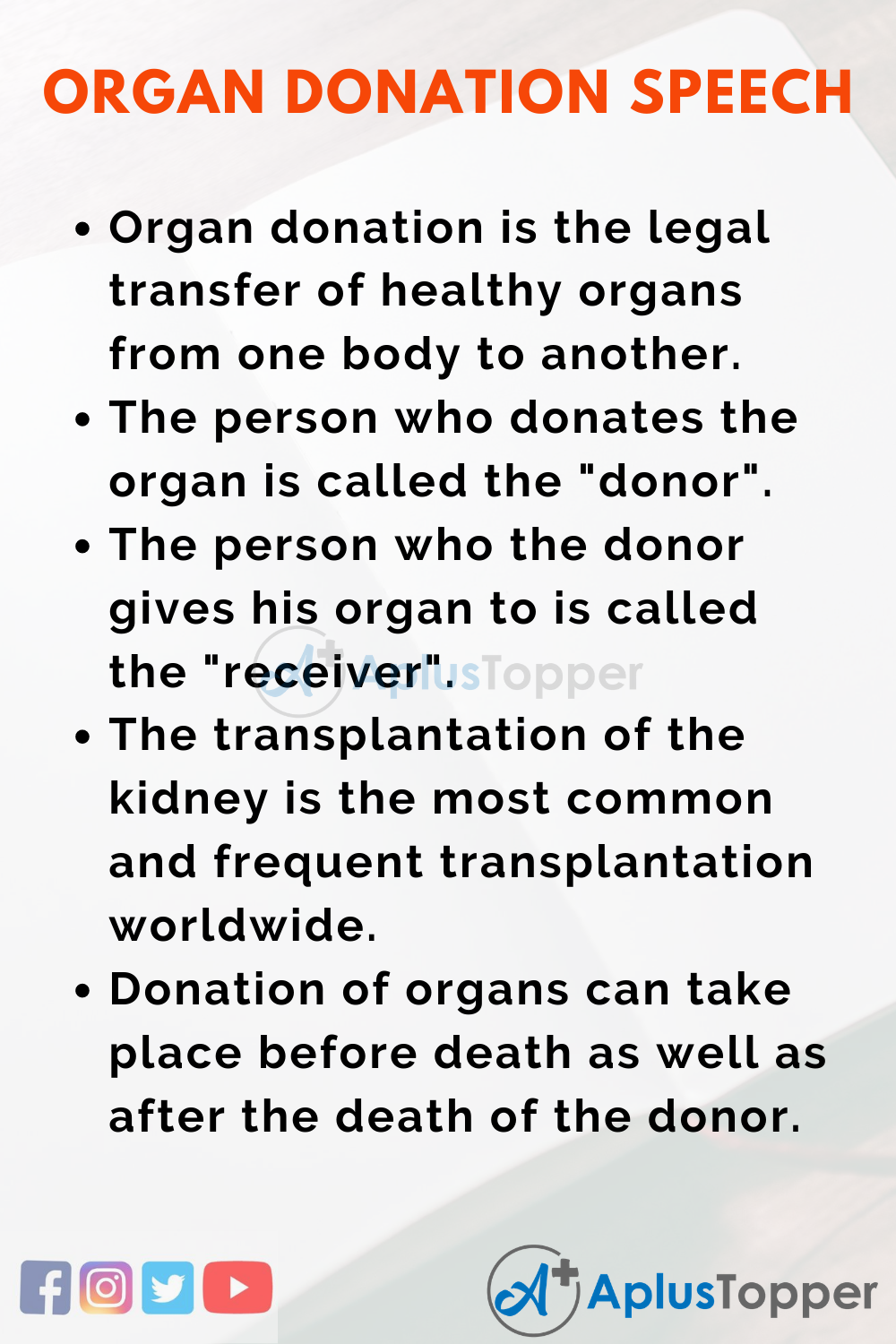 10 Lines On Speech On Organ Donation In English