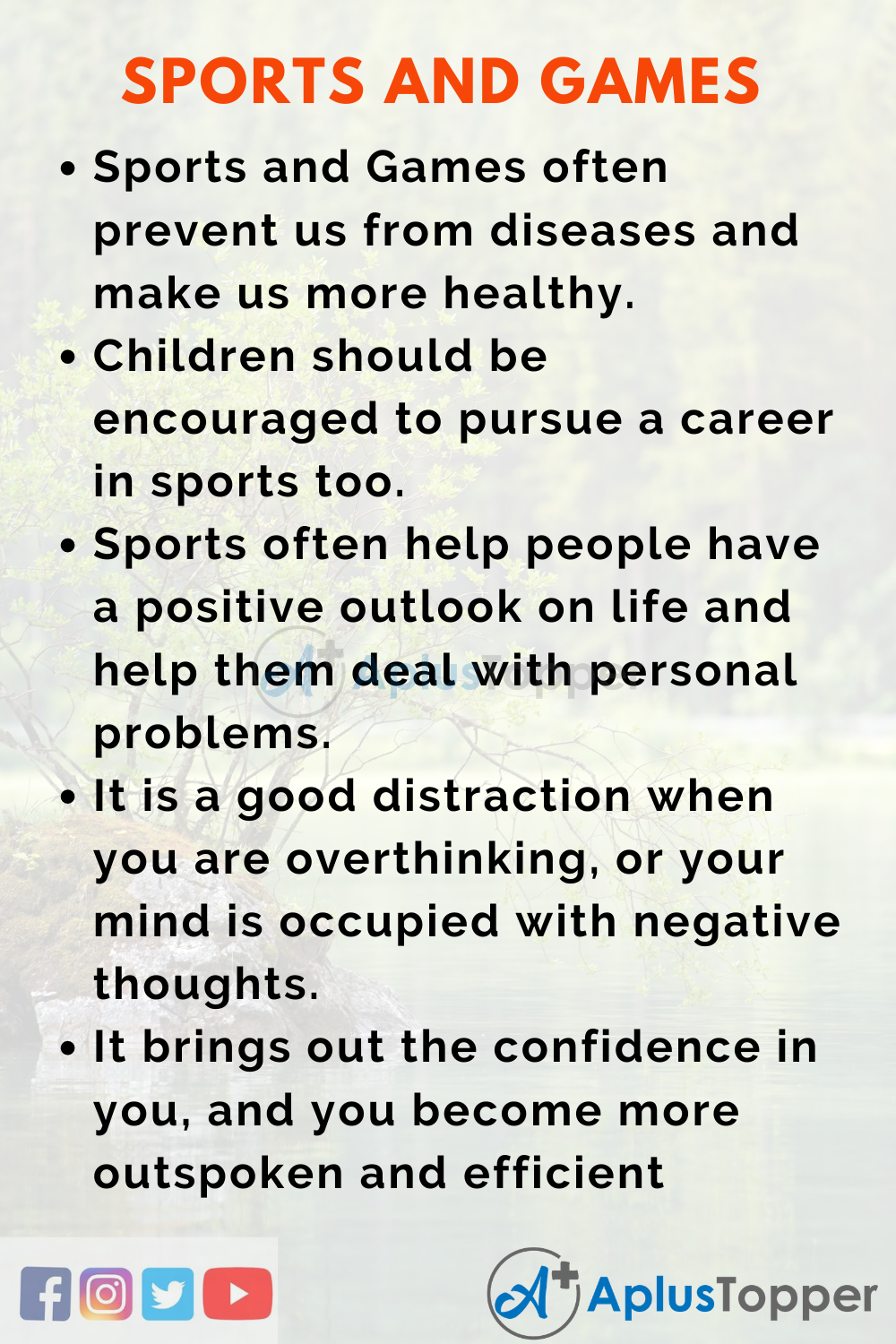 why people should do sports