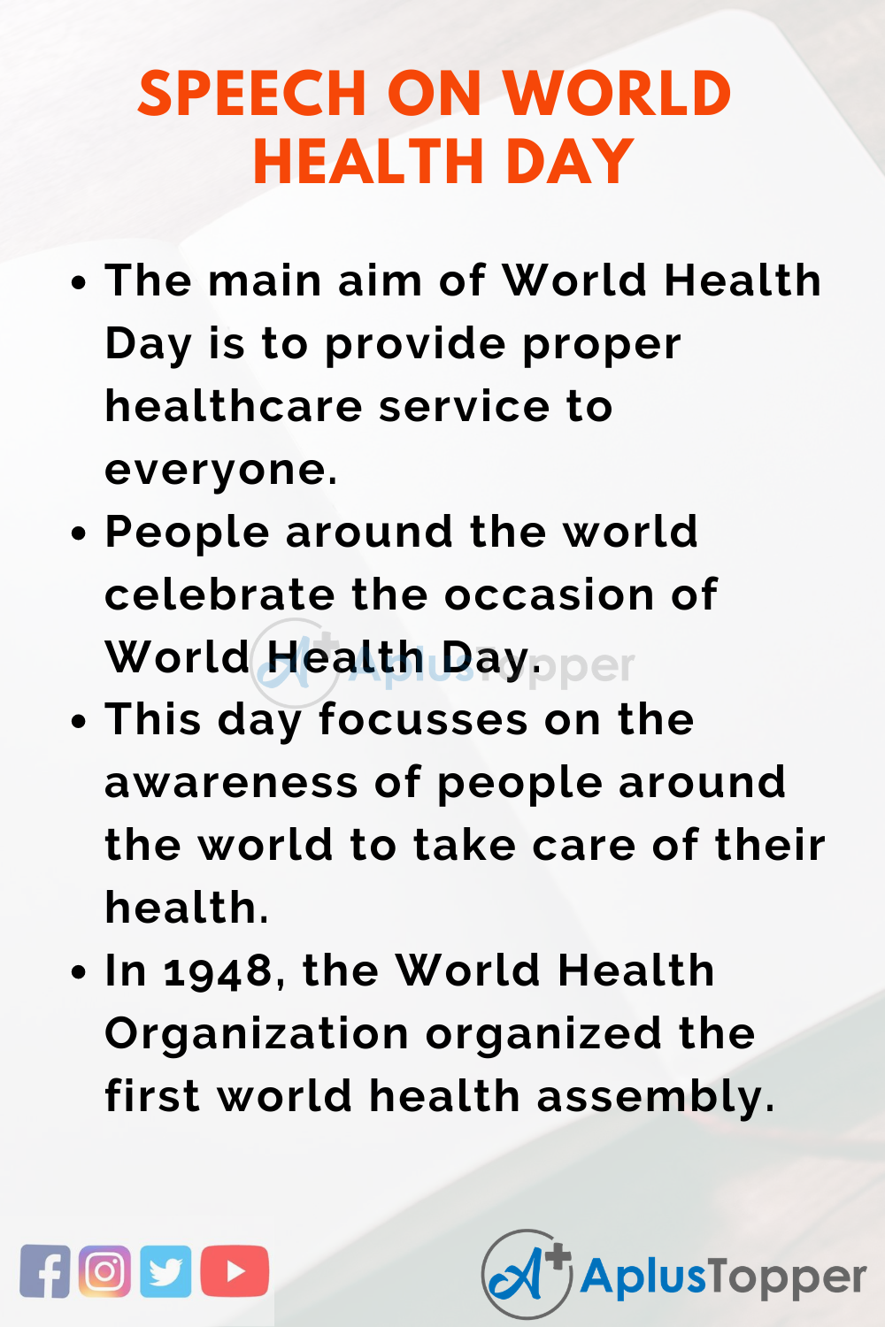 10 Lines On Speech On World Health Day In English