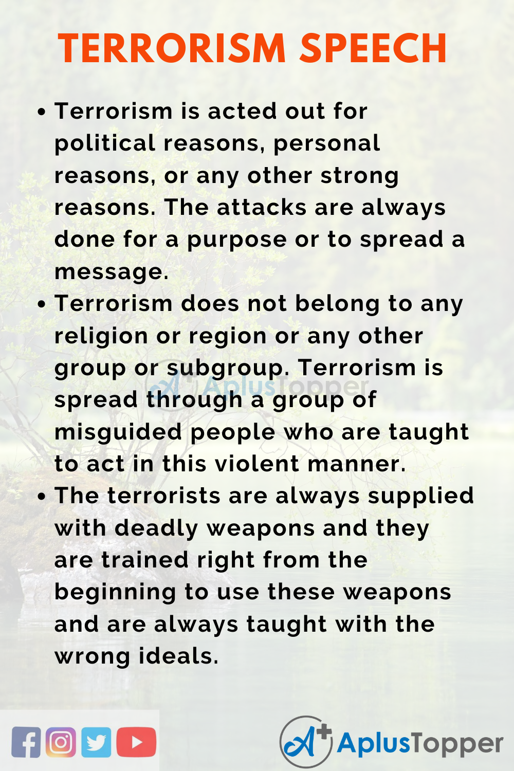 10 Lines On Terrorism Speech In English