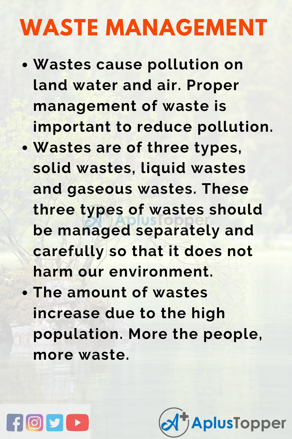 example of campaign speech about proper waste disposal