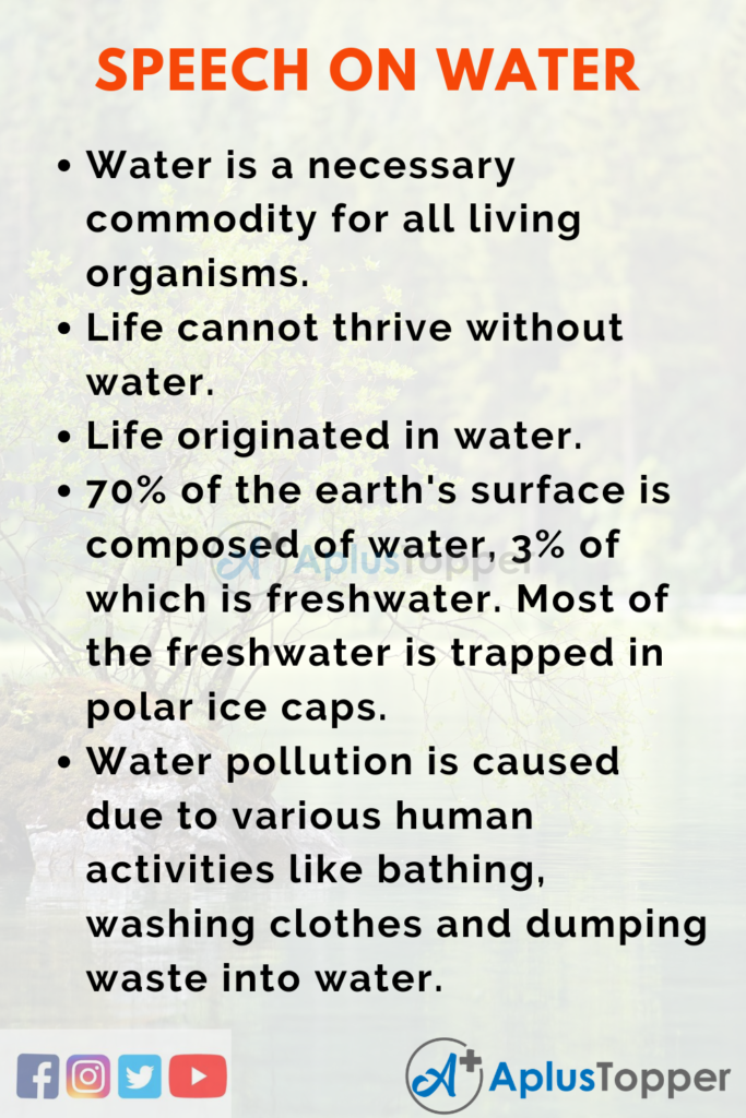 speech on water is essential for life