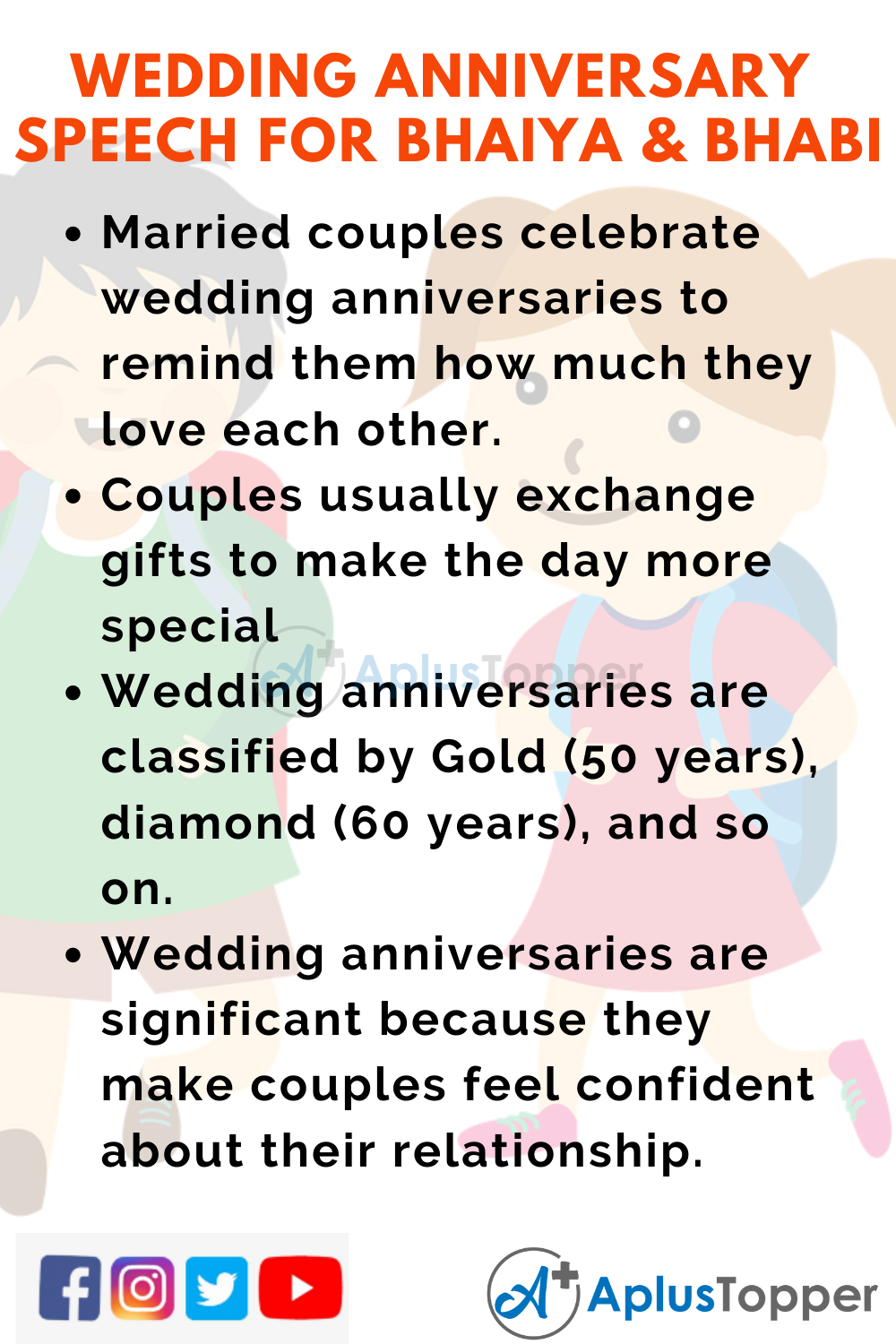 10 Lines On Wedding Anniversary Speech for Bhaiya And Bhabi