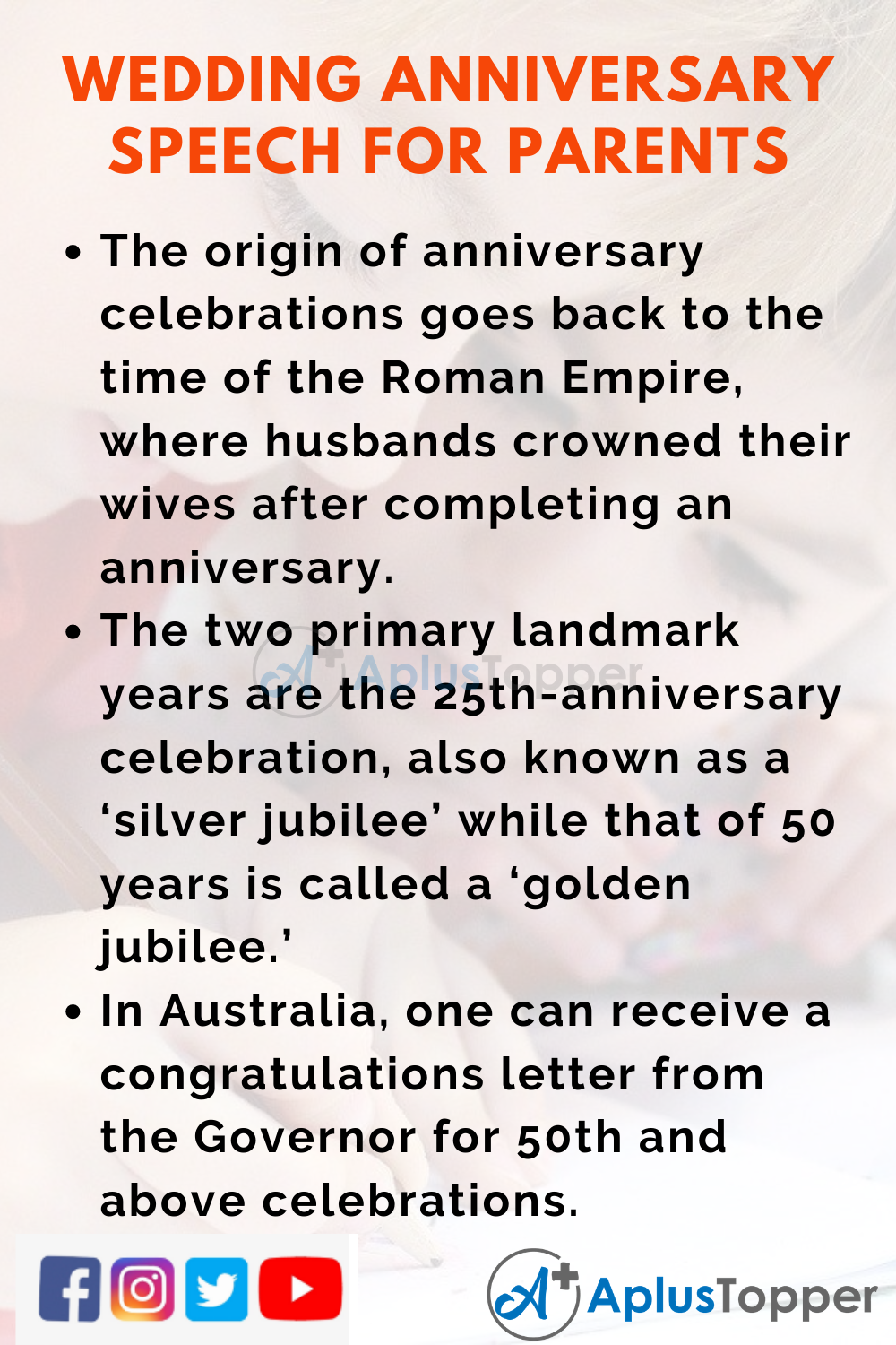 10 Lines On Wedding Anniversary Speech for Parents In English
