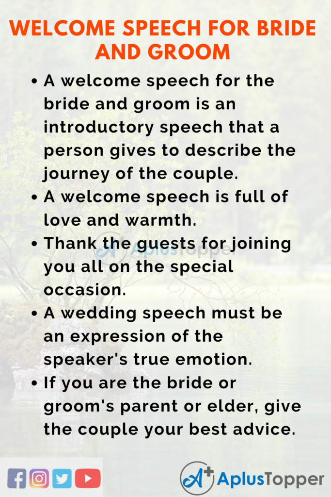 how to write a welcome speech for a wedding