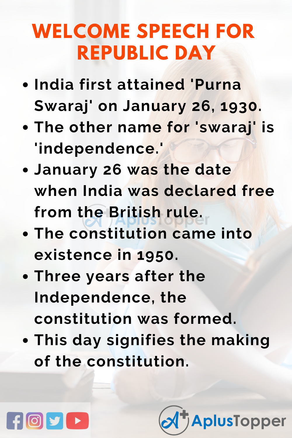 10 Lines on Welcome Speech for Republic Day In English