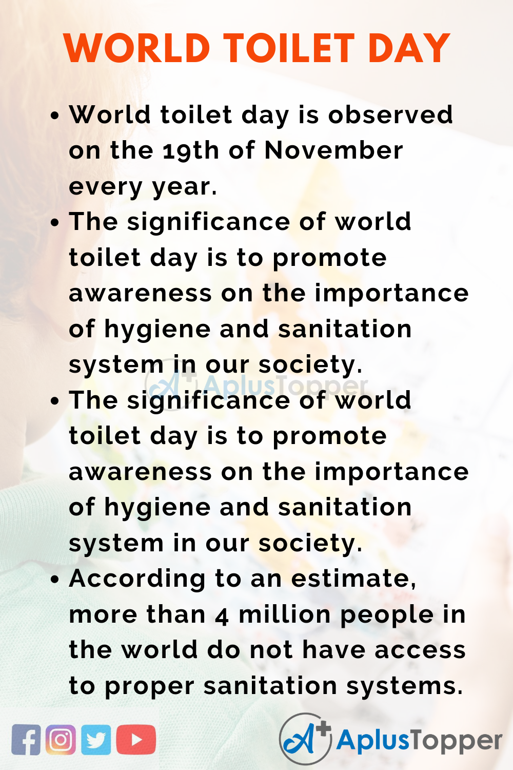 10 Lines on World Toilet Day for Kids