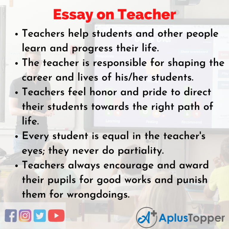 role of teacher essay topics
