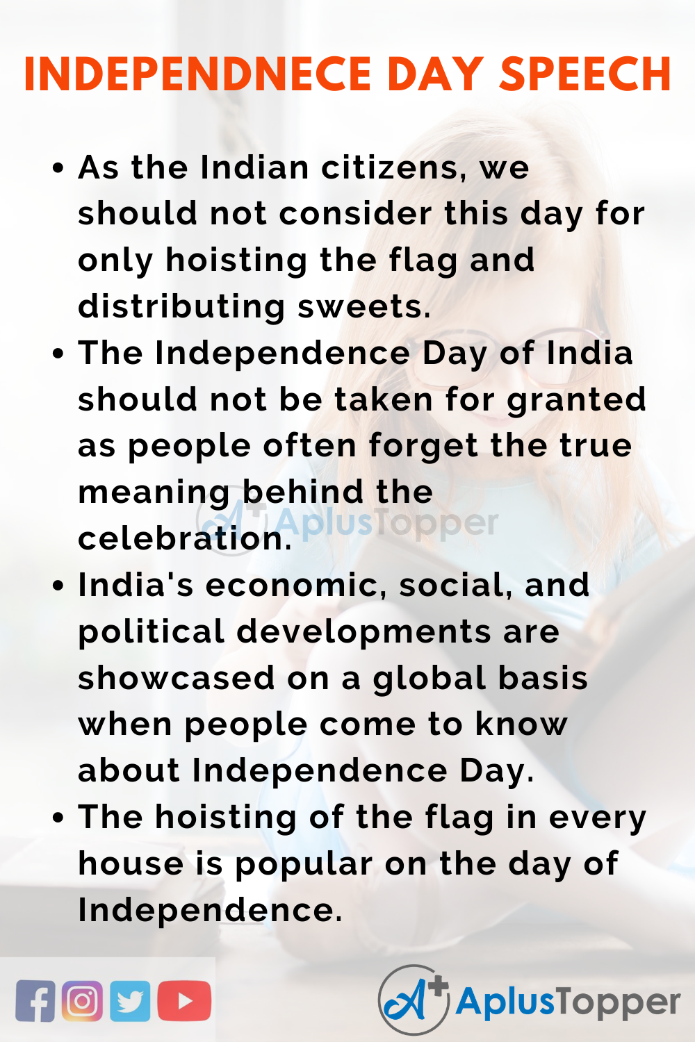 short speech on the topic independence day