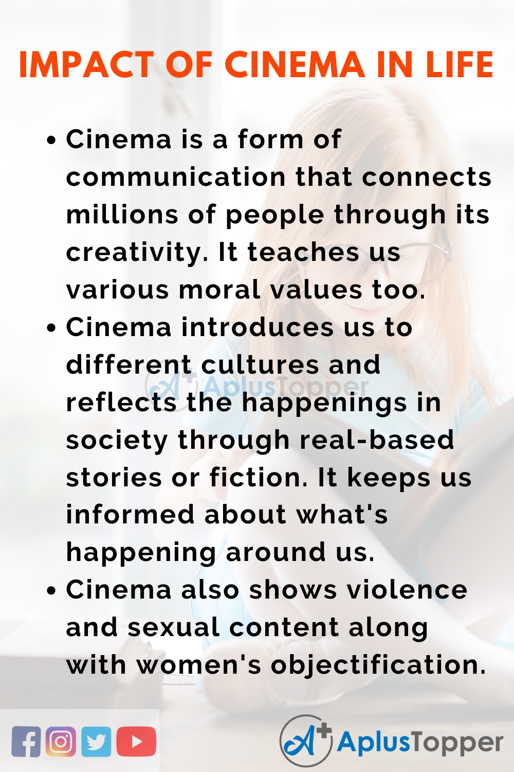 Short Speech On Impact Of Cinema In Life 150 words In English